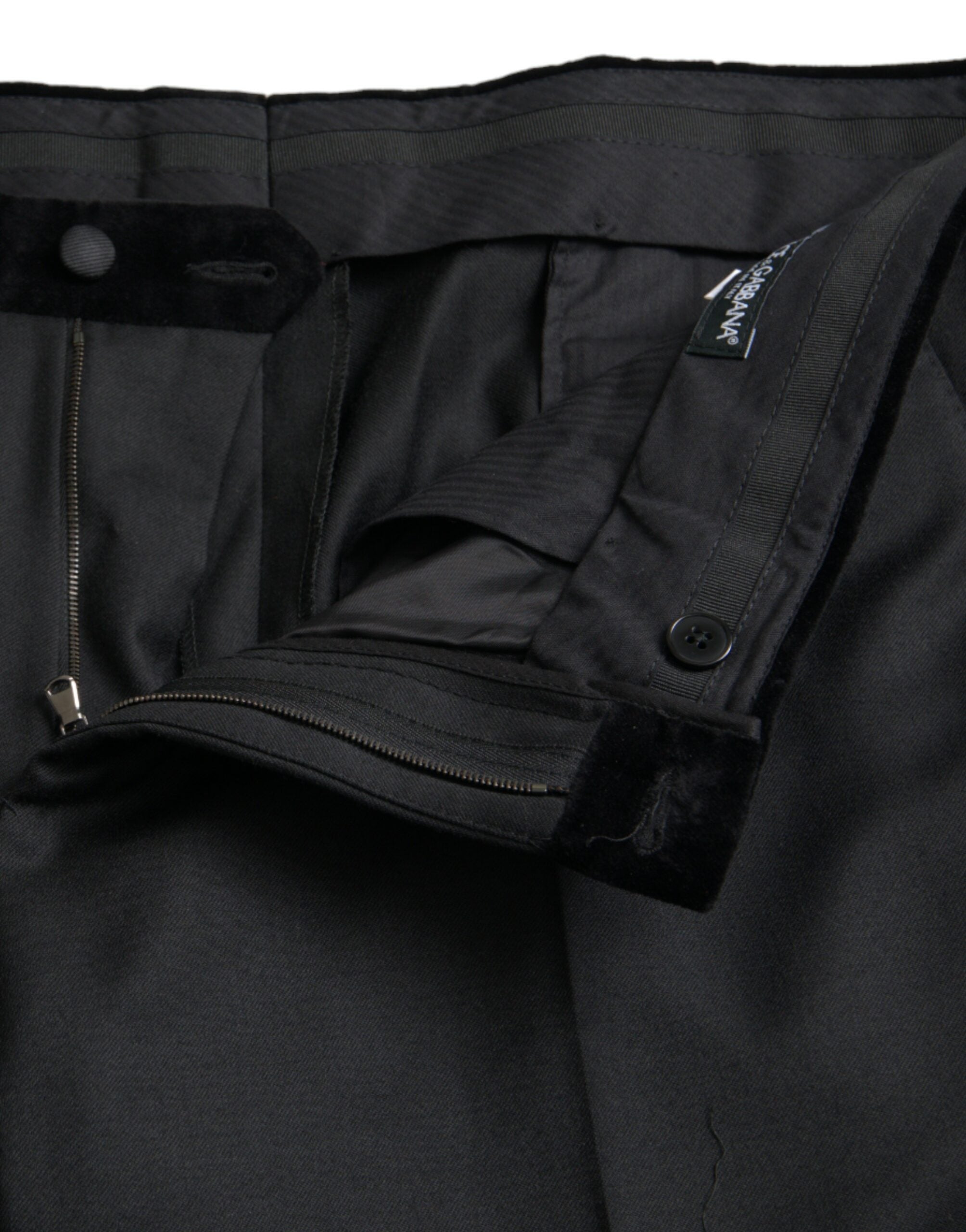 Zwarte zijden heren skinny broek