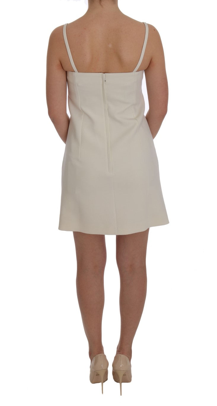 Witte wollen stretch broche shiftjurk