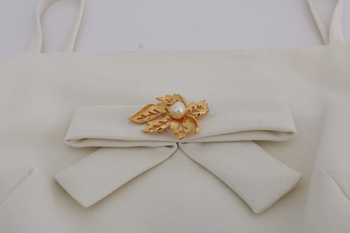 Witte wollen stretch broche shiftjurk