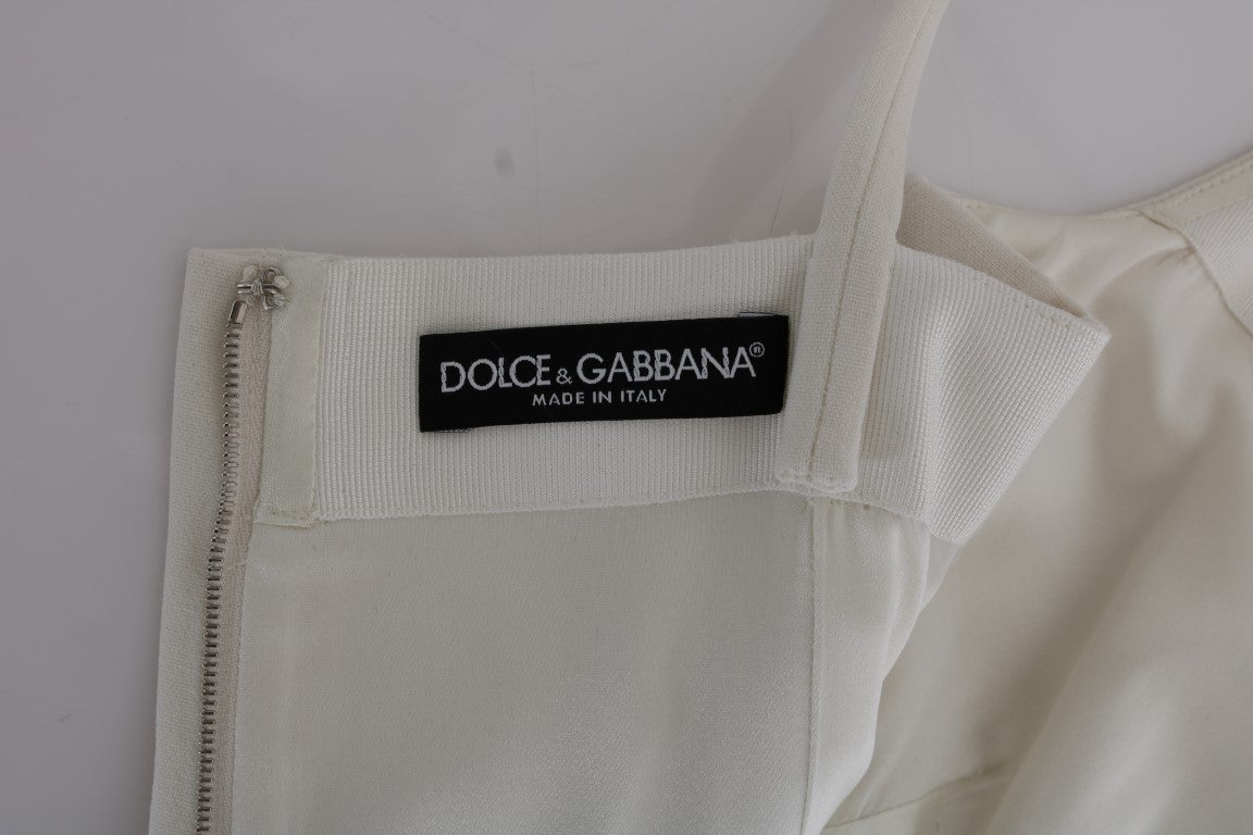 Witte wollen stretch broche shiftjurk