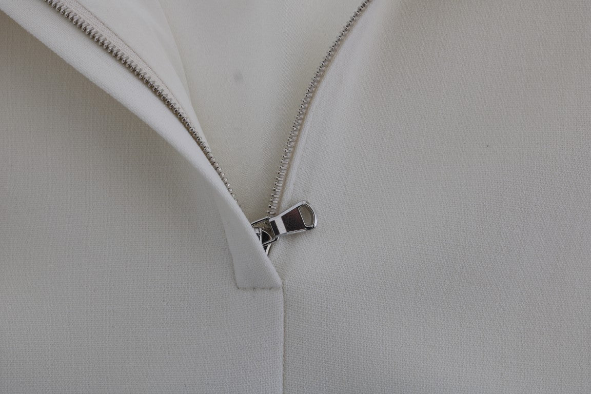 Witte wollen stretch broche shiftjurk