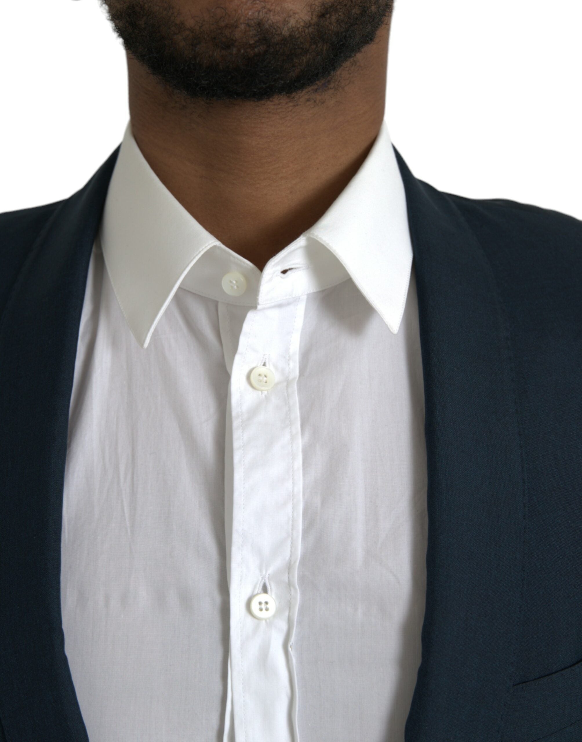 Blauwe GOUDEN Notch Single Breasted Blazer