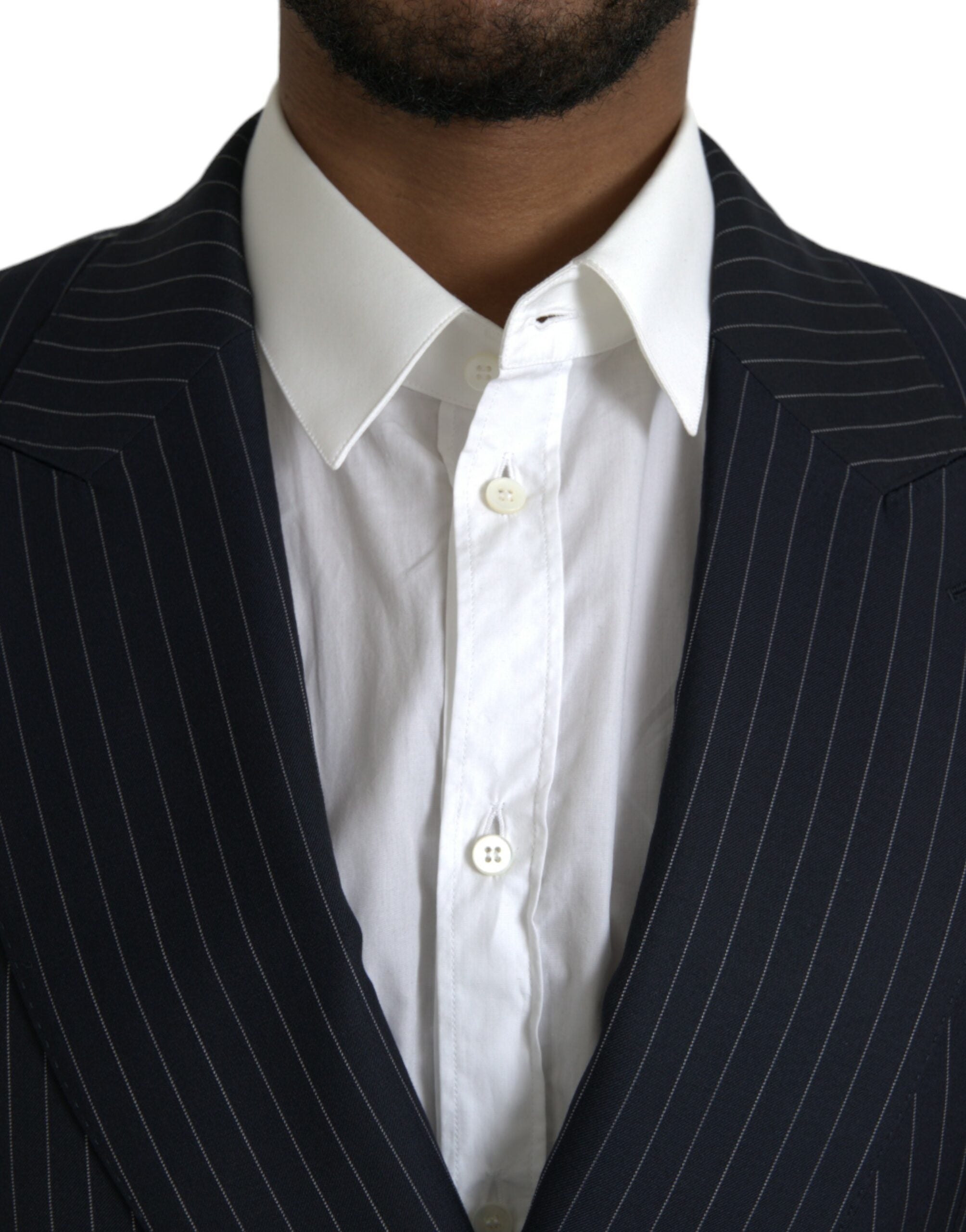 Zwarte SICILIA Double Breasted Blazer met strepen