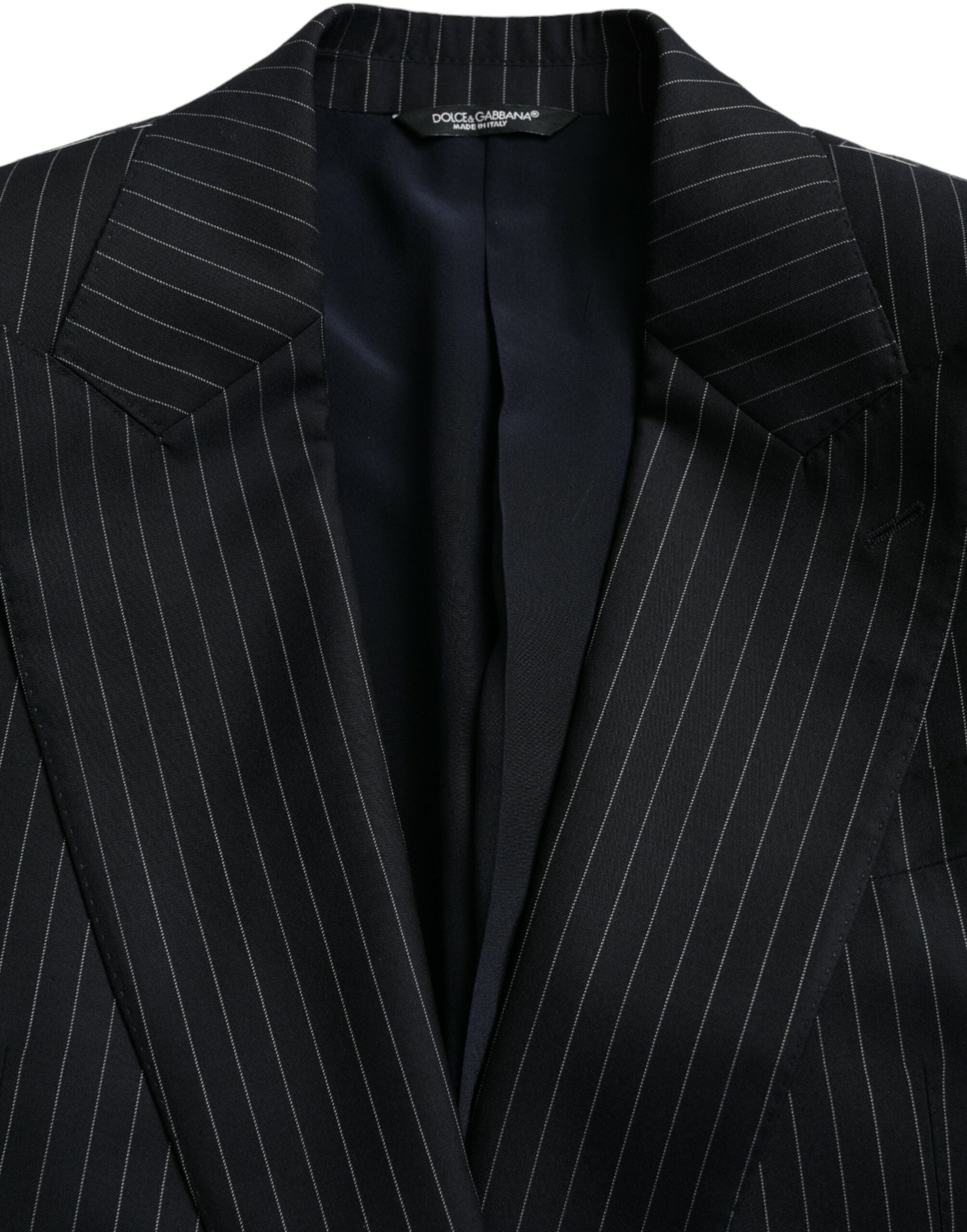Zwarte SICILIA Double Breasted Blazer met strepen