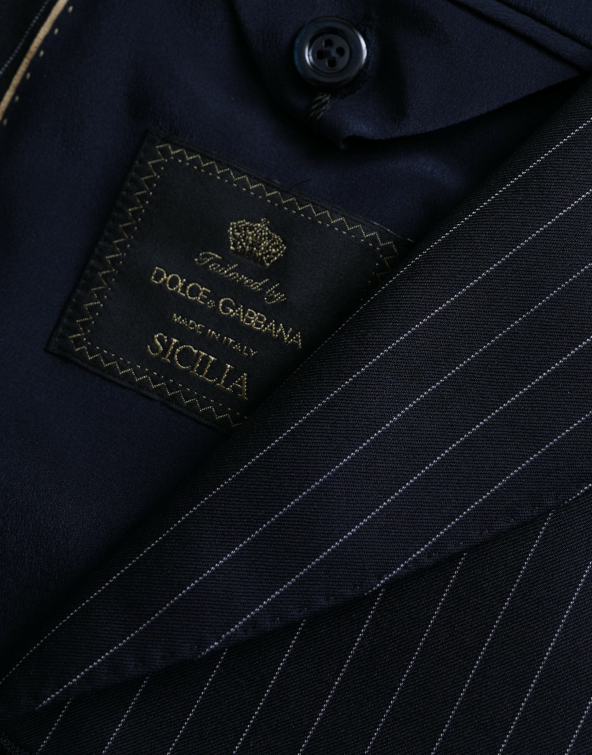 Zwarte SICILIA Double Breasted Blazer met strepen