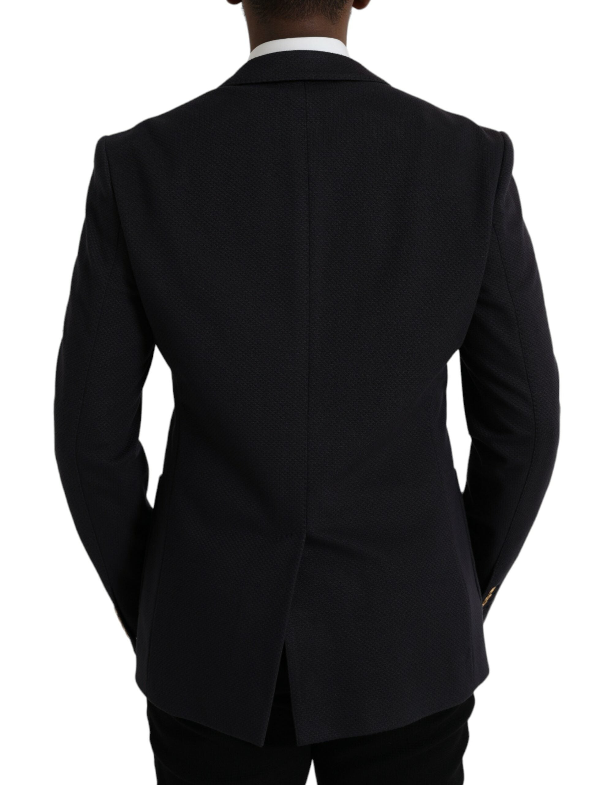 Donkerblauwe Crown Bee Double Breasted Blazer