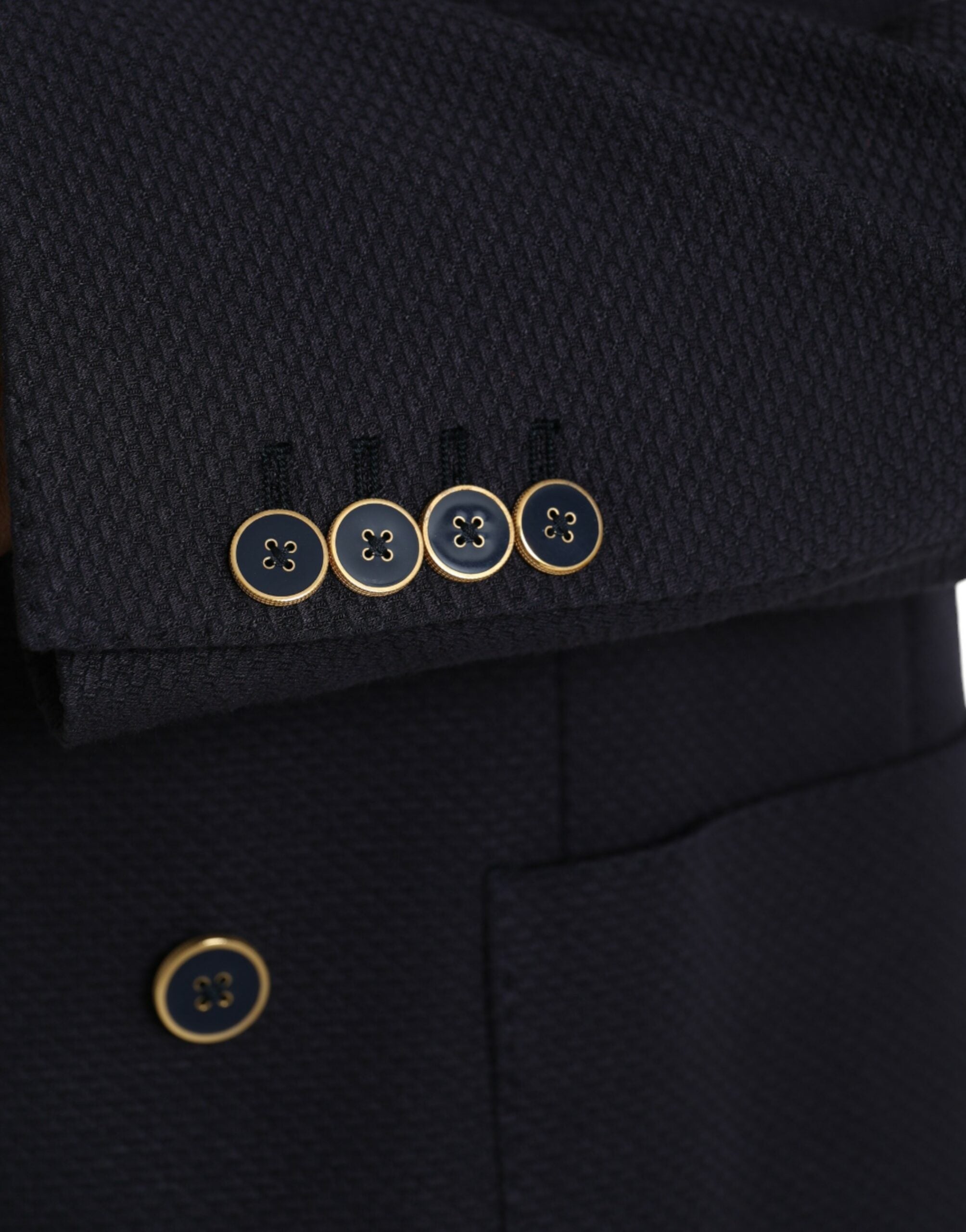 Donkerblauwe Crown Bee Double Breasted Blazer