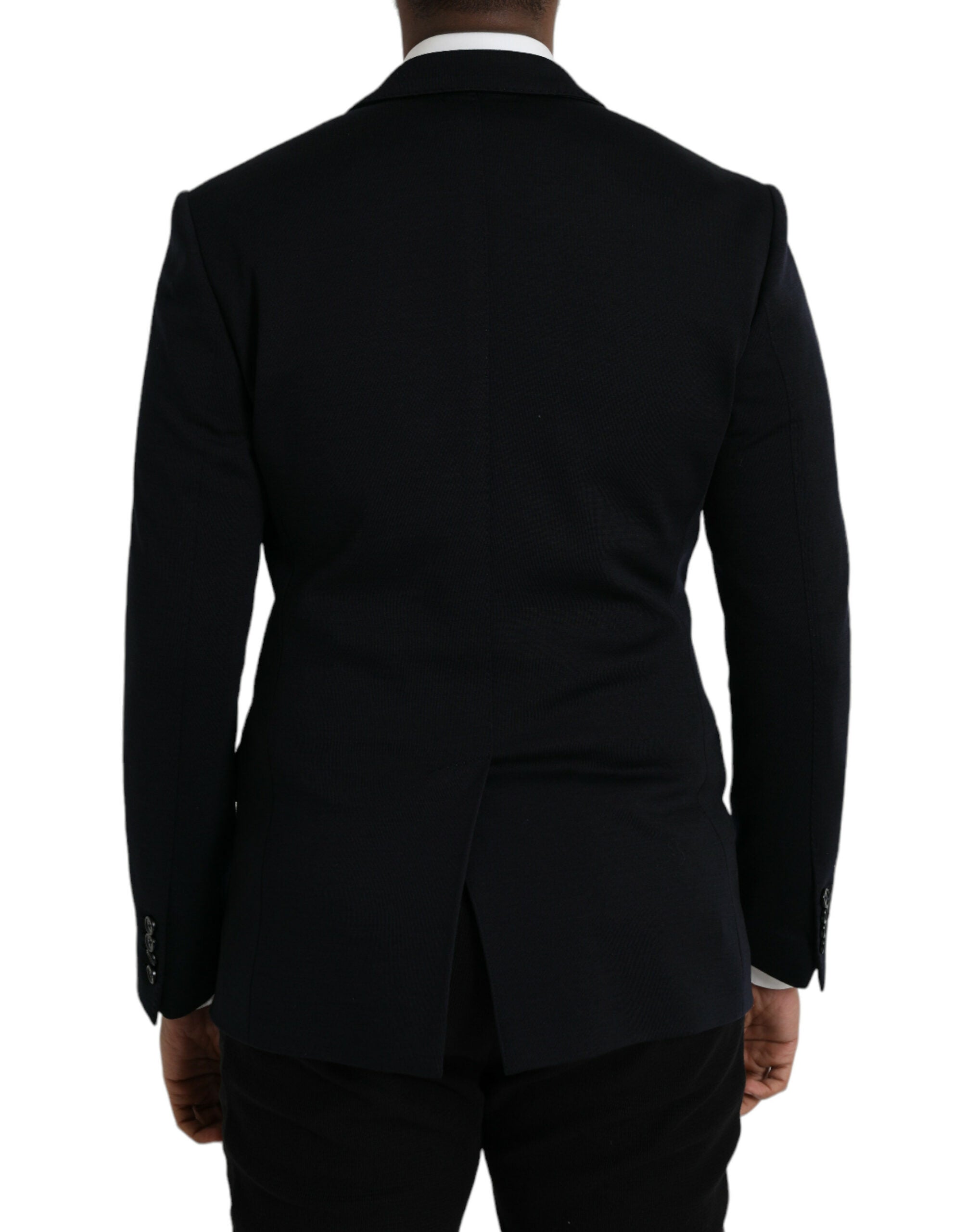 Zwarte wollen single-breasted jasblazer