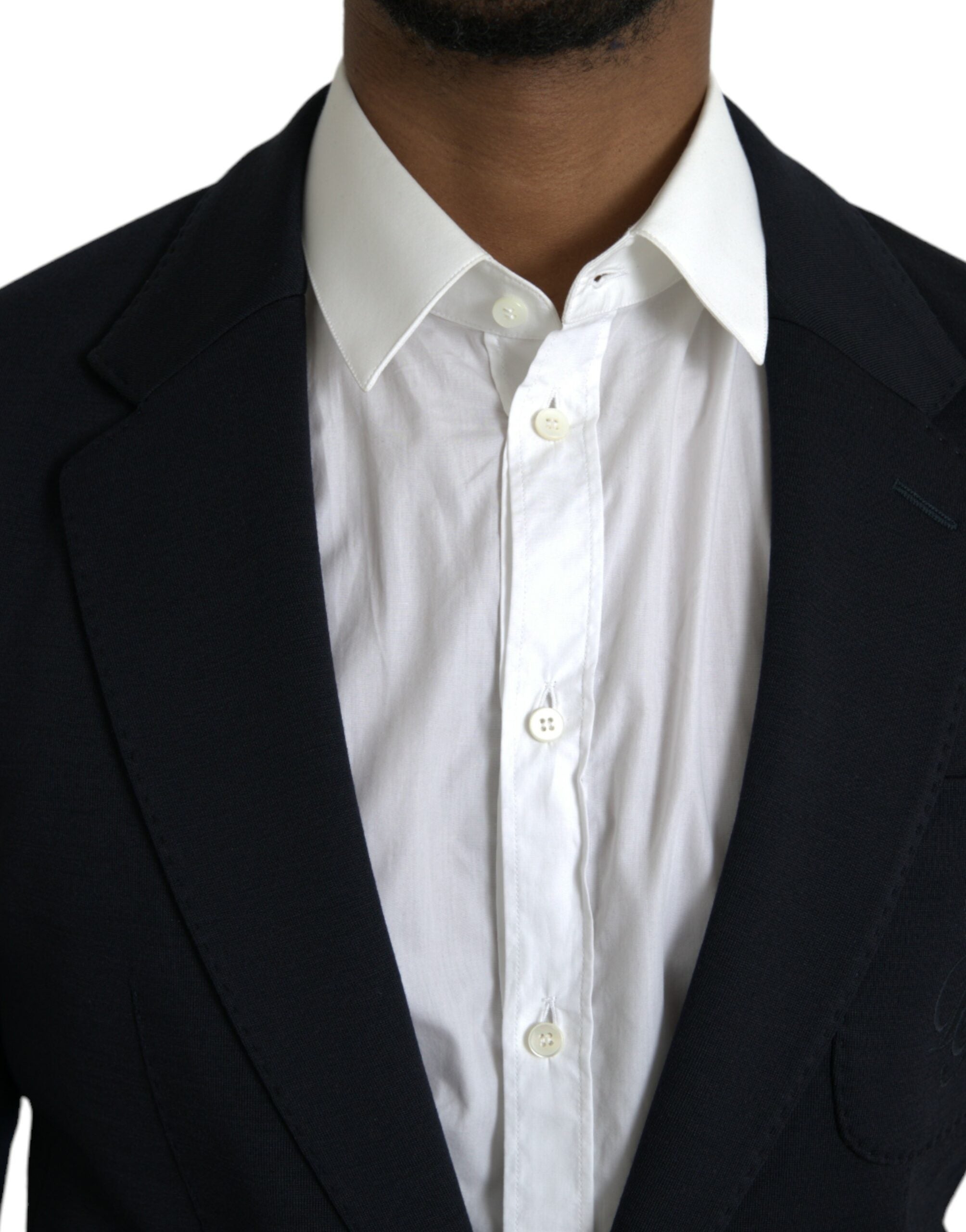 Zwarte wollen single-breasted jasblazer