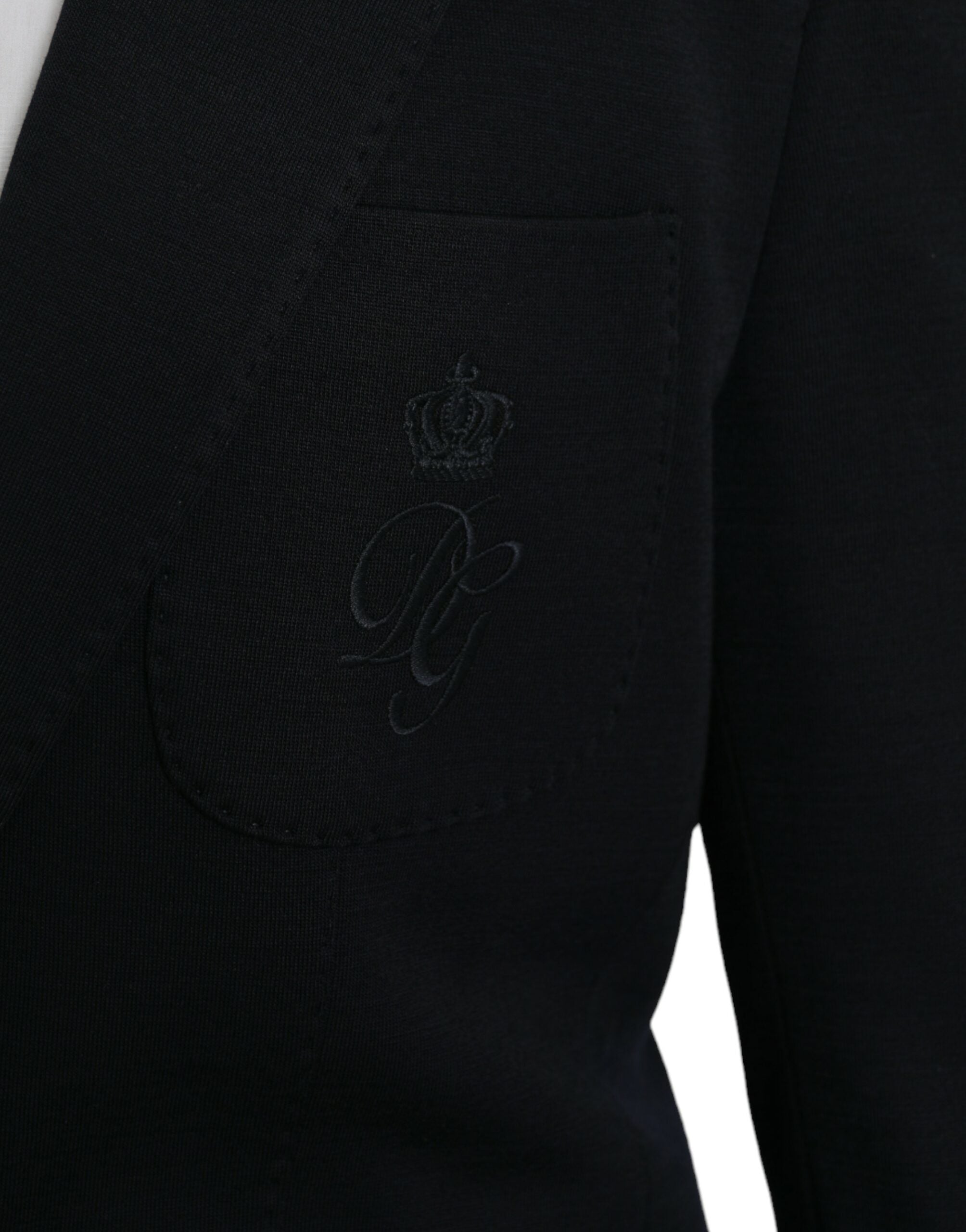 Zwarte wollen single-breasted jasblazer