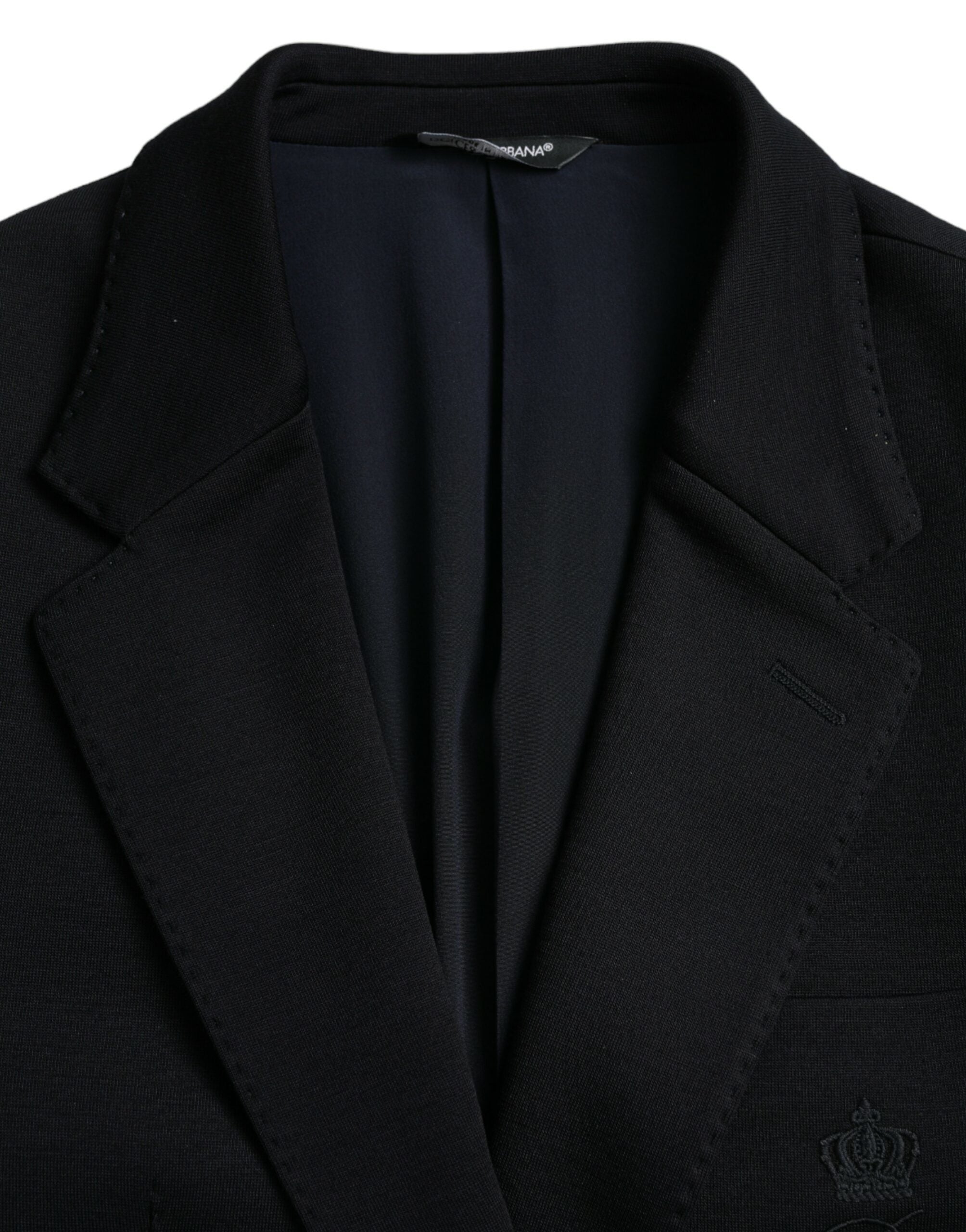 Zwarte wollen single-breasted jasblazer