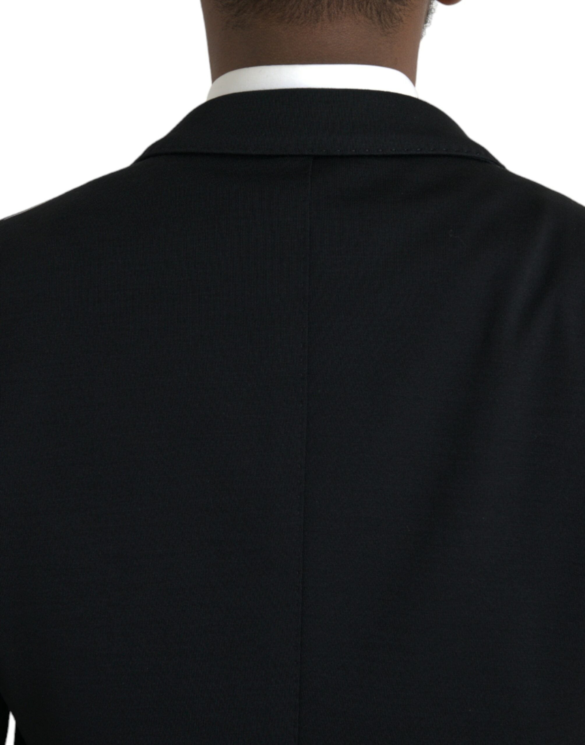 Zwarte wollen single-breasted jasblazer