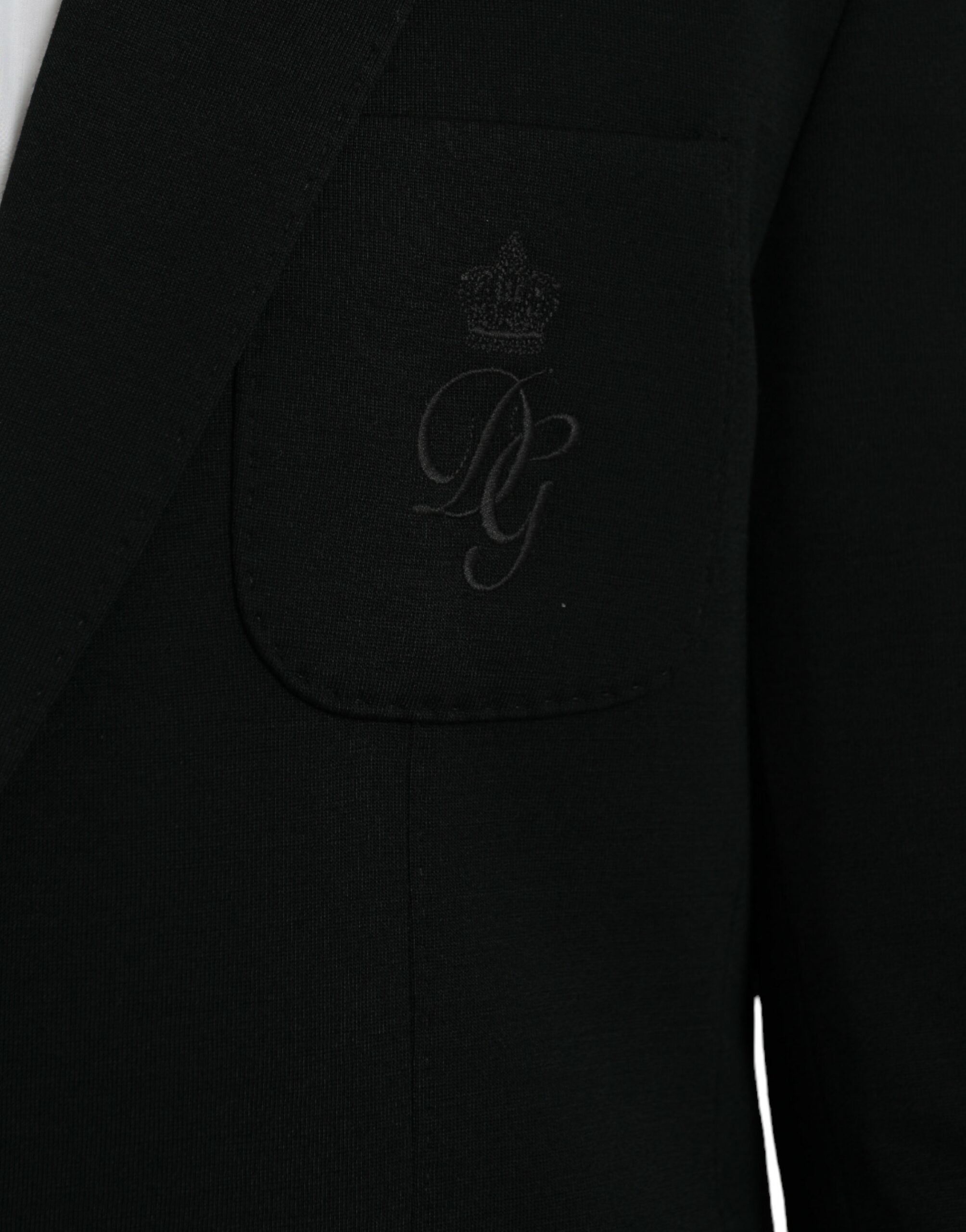 Zwarte wollen single-breasted jasblazer