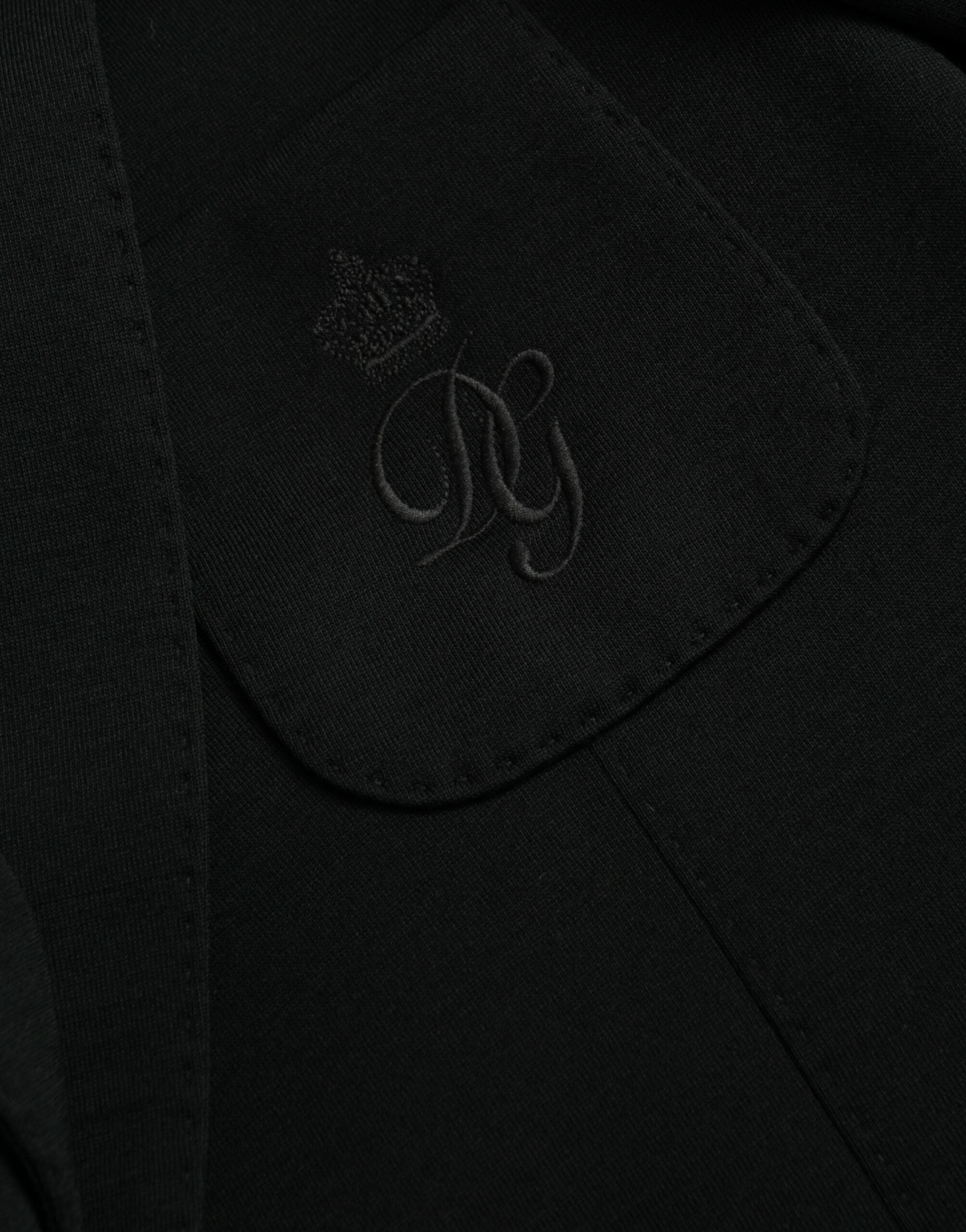 Zwarte wollen single-breasted jasblazer