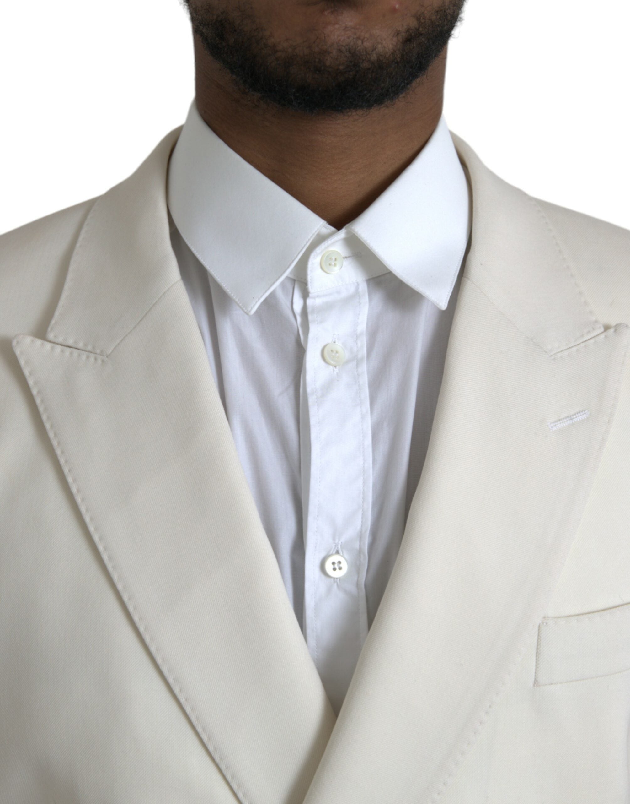 Witte wollen MARTINI dubbelrijs blazer