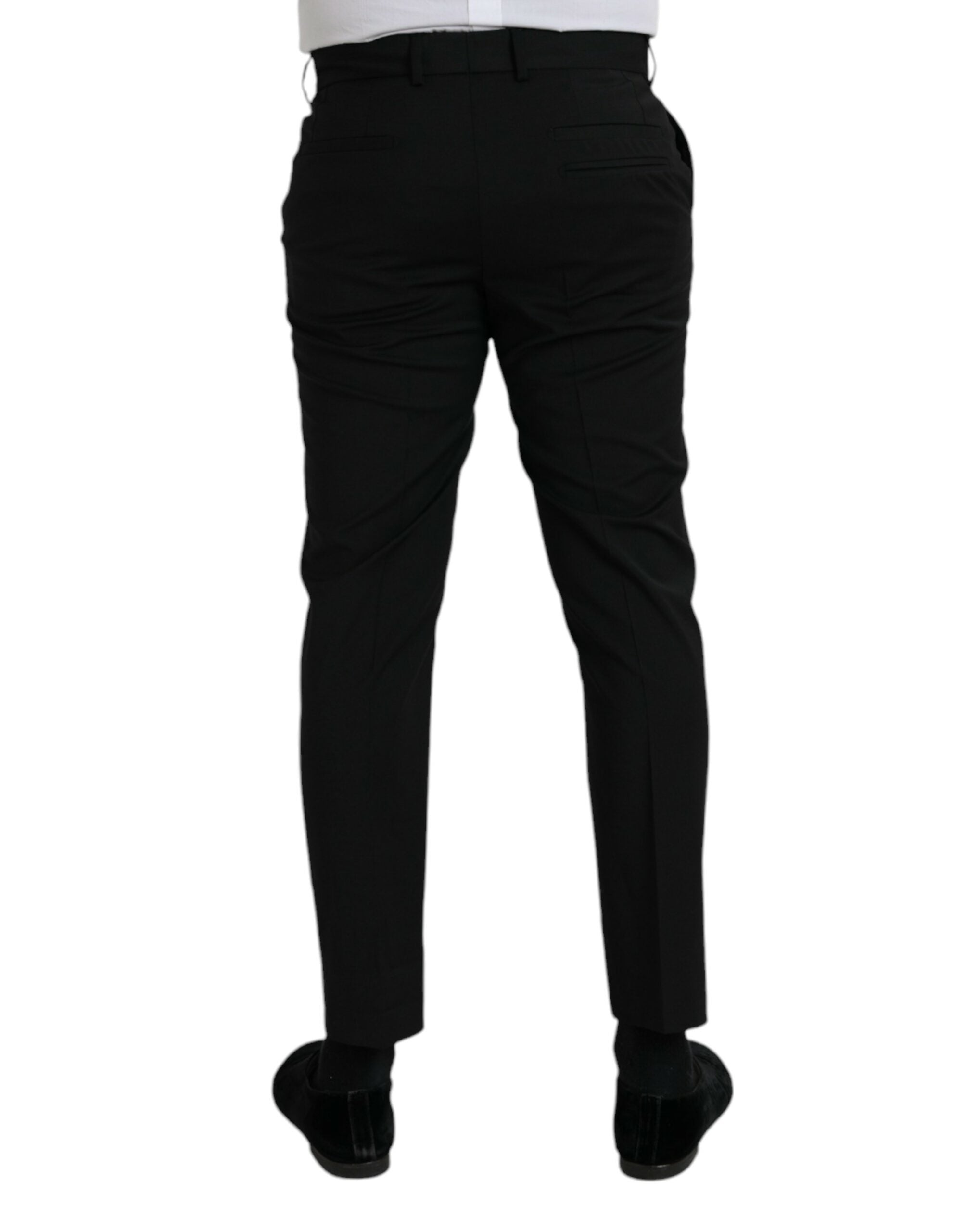 Zwarte wollen slimfit formele broek