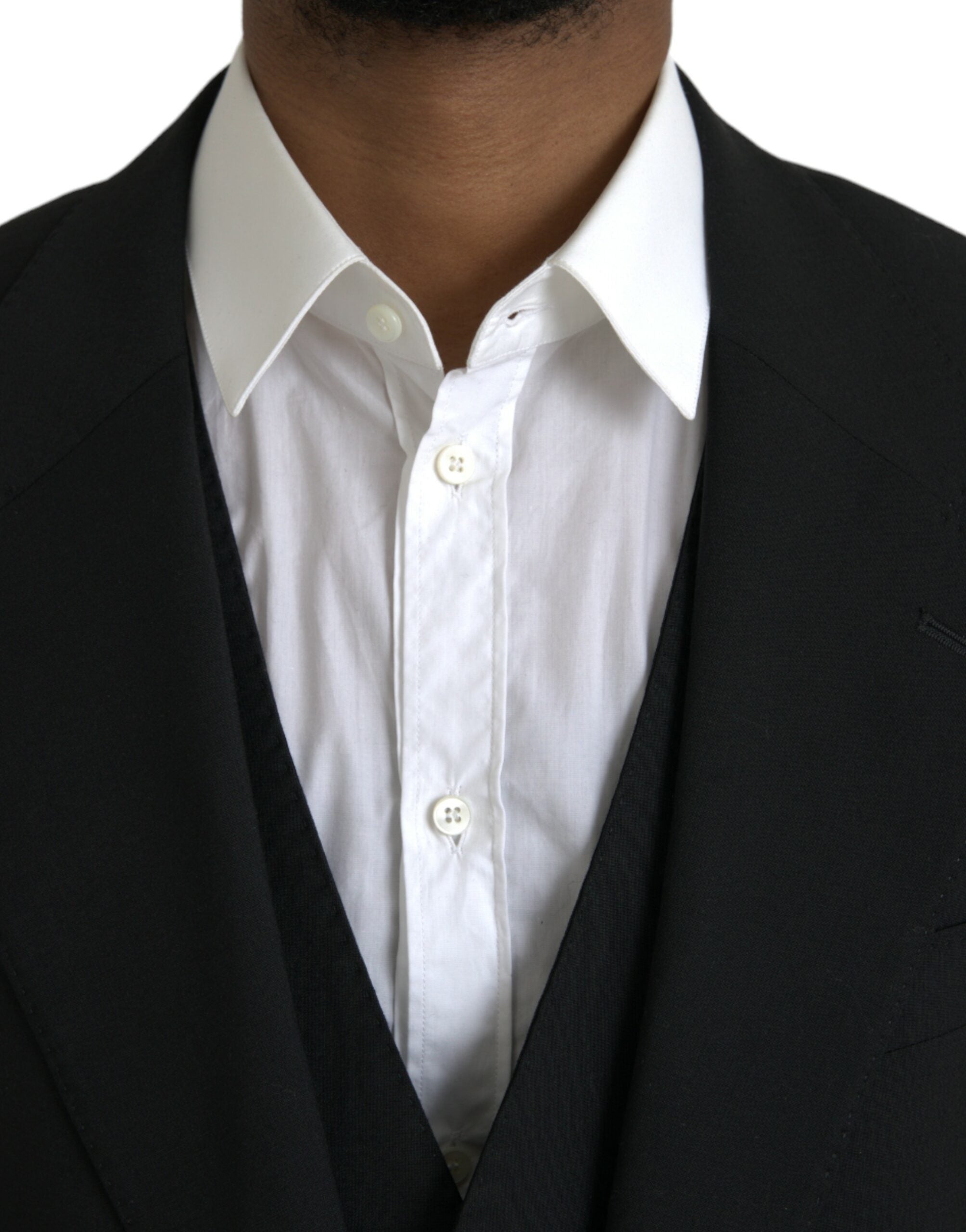 Zwart polyester STAFF formeel 3-delig pak