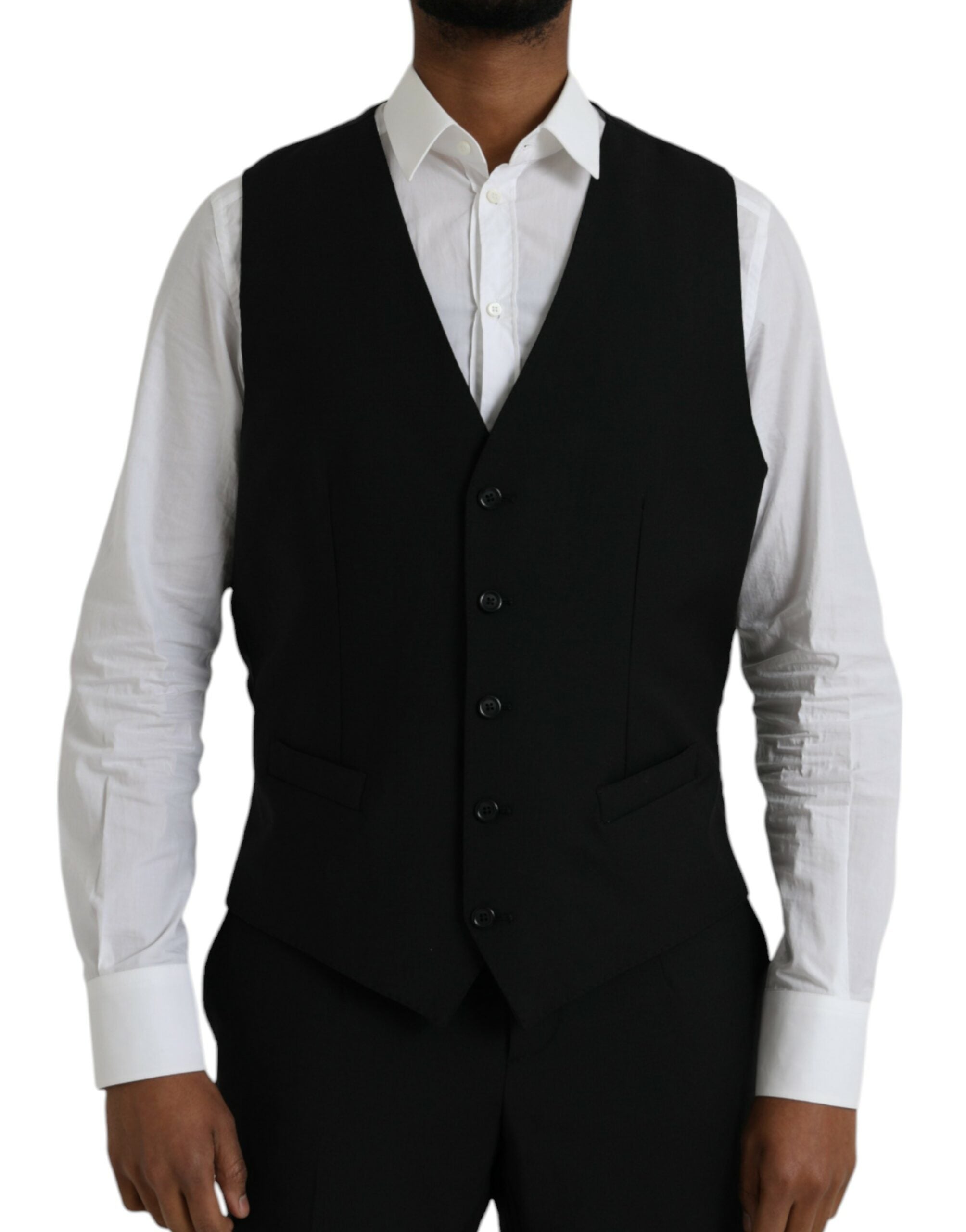 Zwart polyester STAFF formeel 3-delig pak