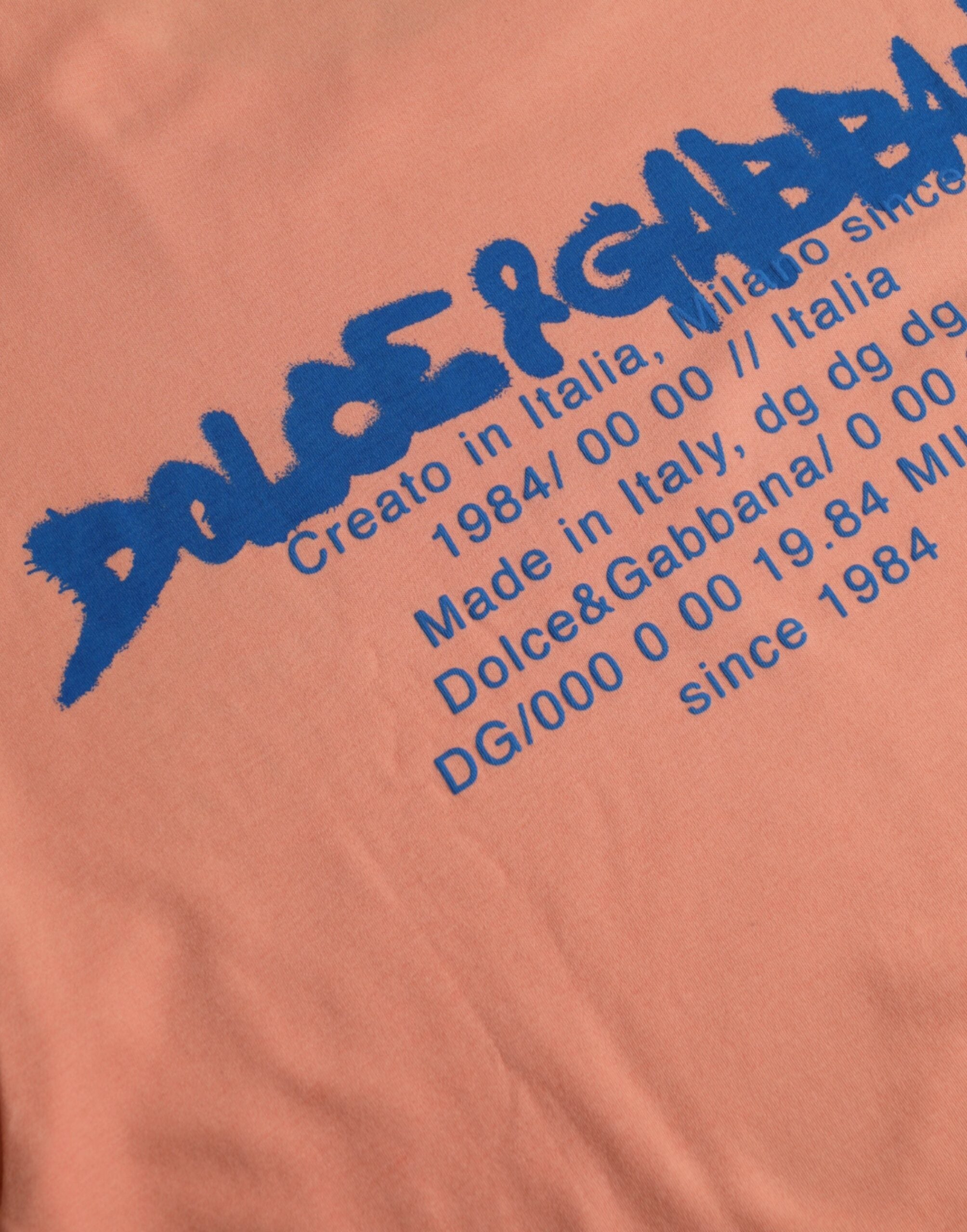 Koraal katoenen T-shirt met logoprint en korte mouwen