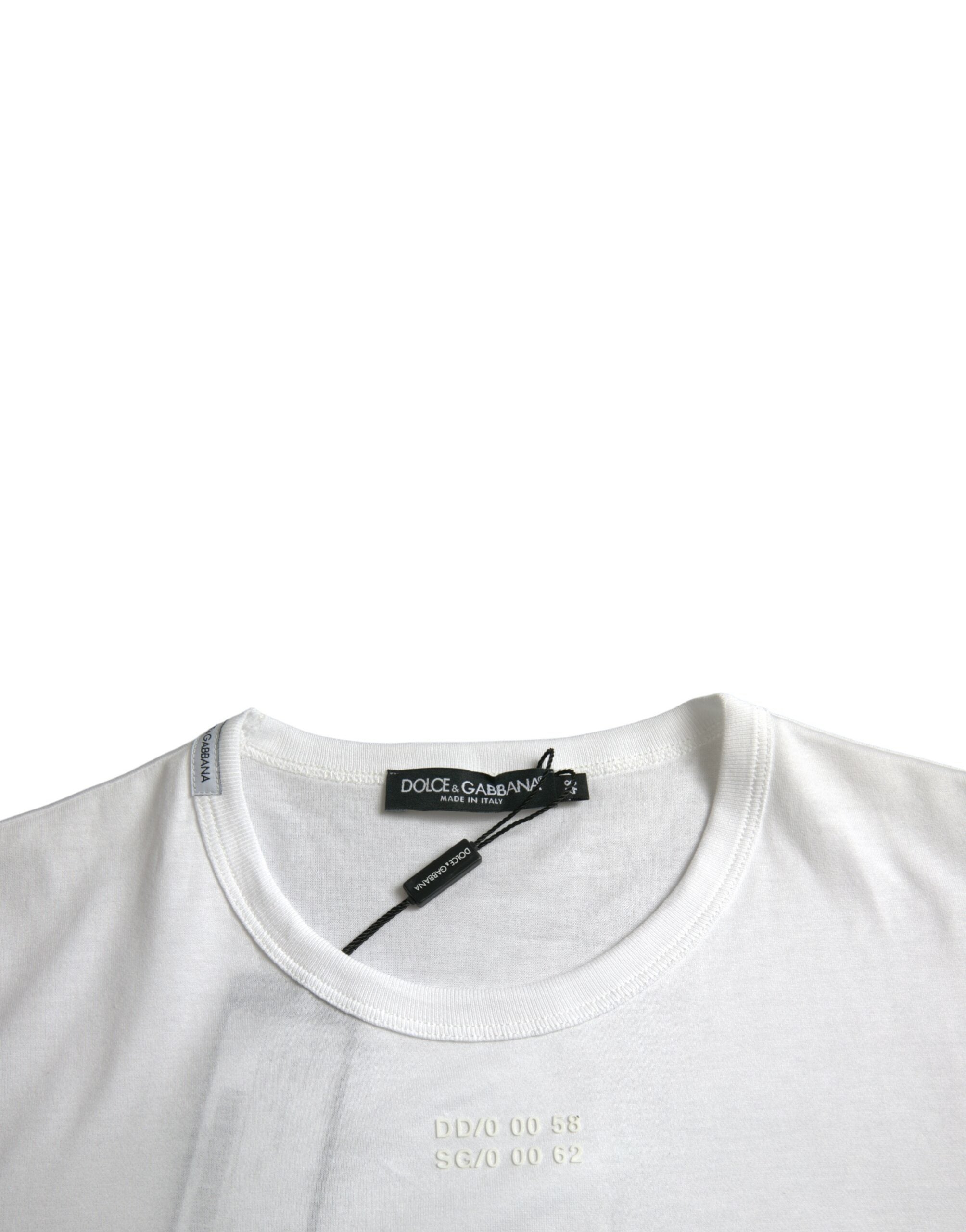 Wit katoenen T-shirt met korte mouwen en zakje