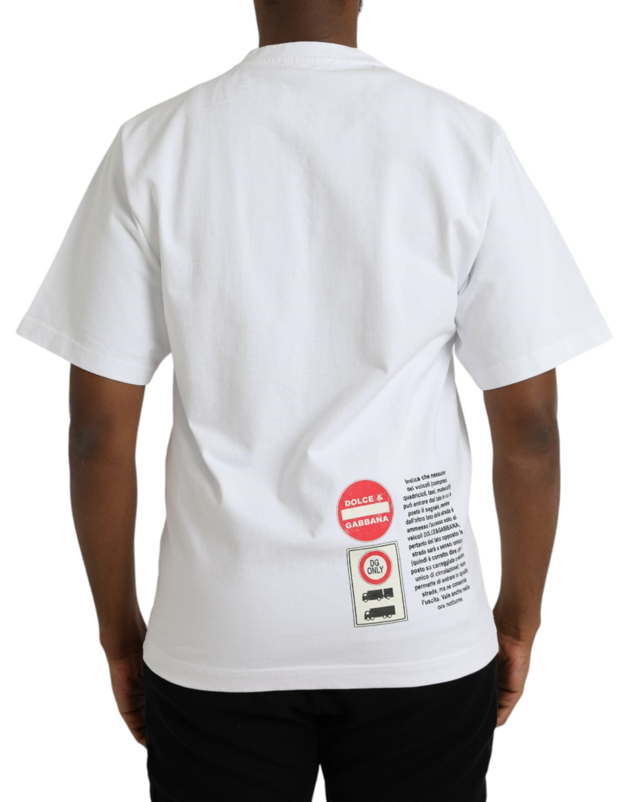 Wit Amor Heart katoenen T-shirt met ronde hals en korte mouwen