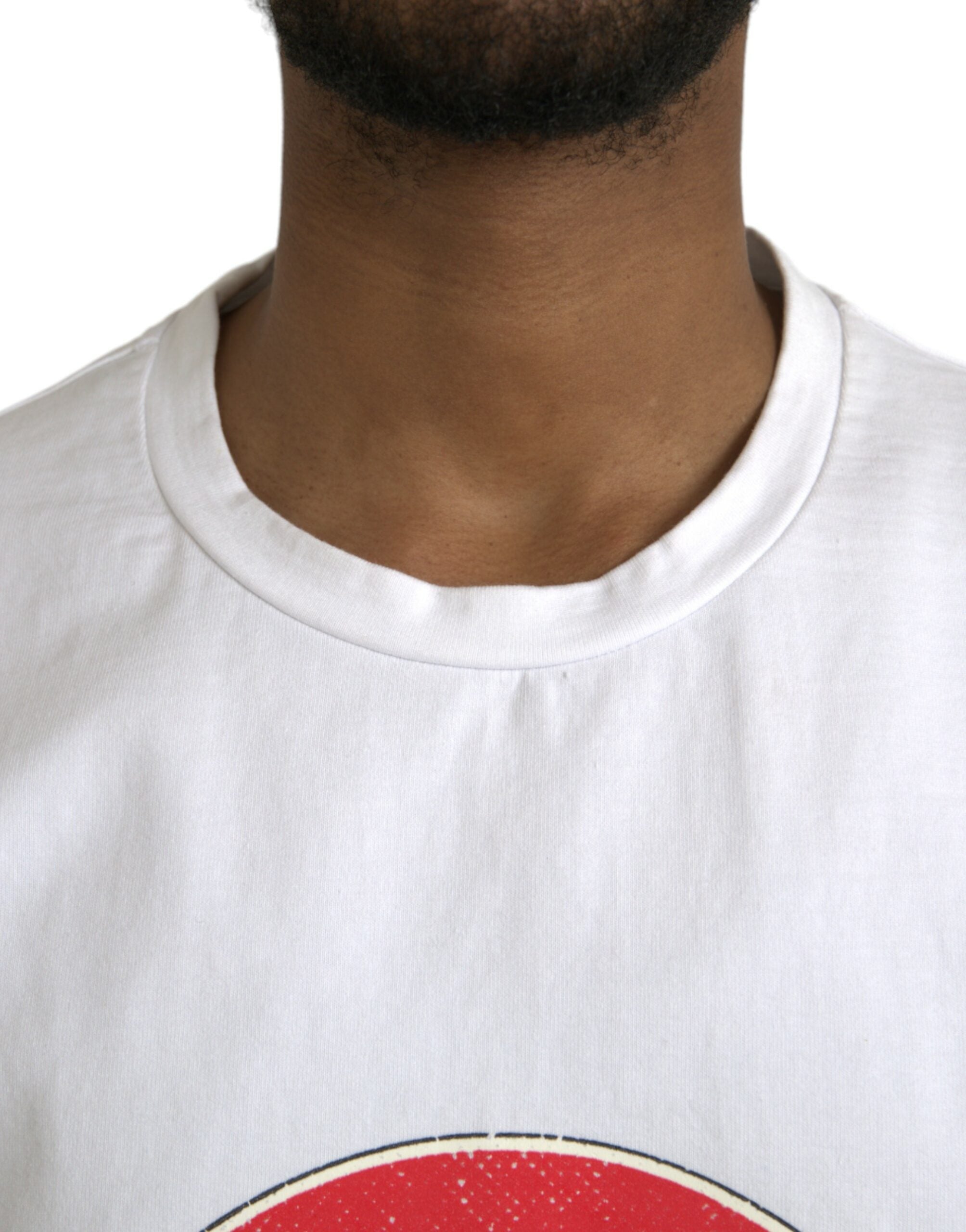 Wit Amor Heart katoenen T-shirt met ronde hals en korte mouwen