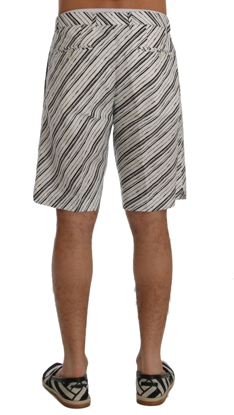 Wit-zwart gestreepte casual shorts