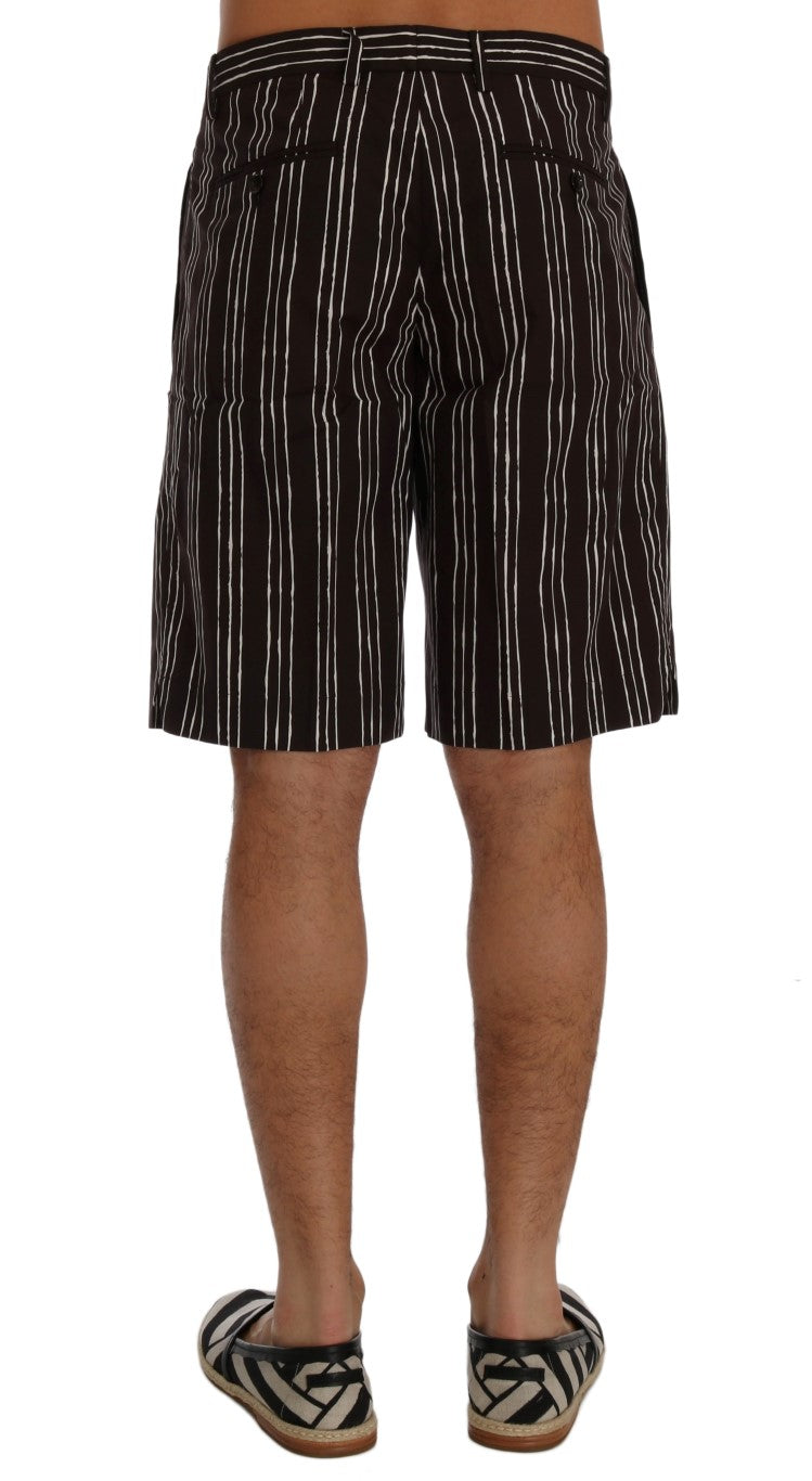 Bordeaux-witte gestreepte hennep casual shorts