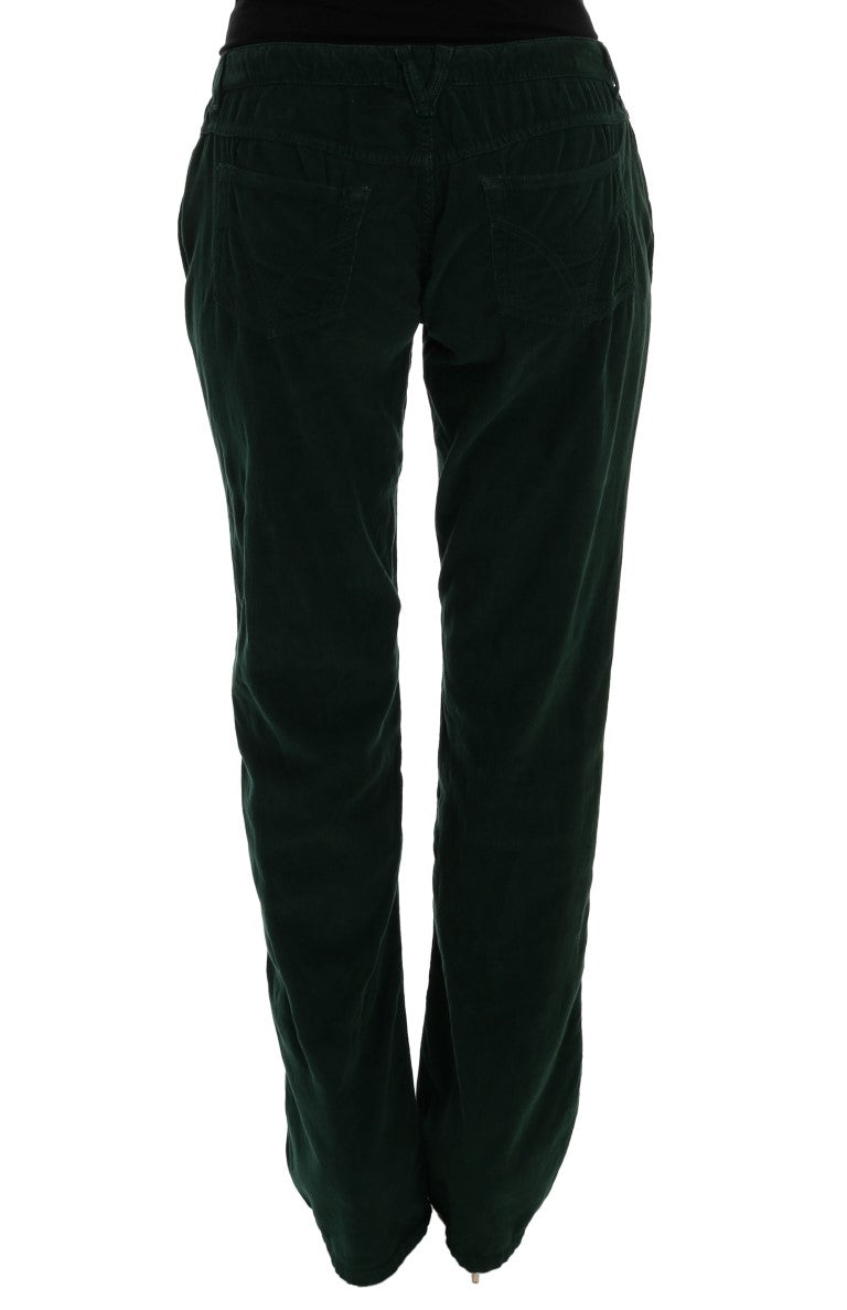 Groene katoenen corduroy jeans