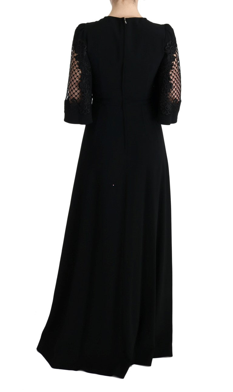 Zwarte stretch shift lange maxi-jurk