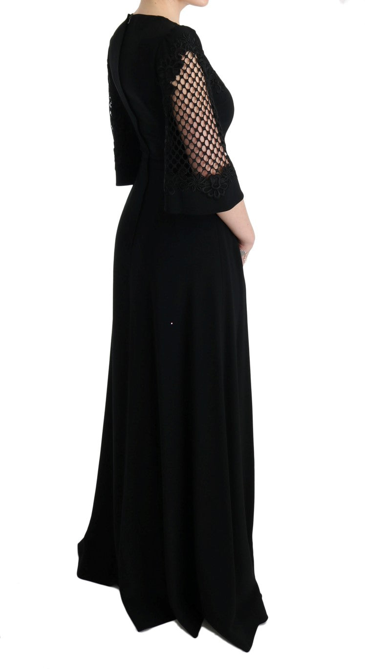 Zwarte stretch shift lange maxi-jurk