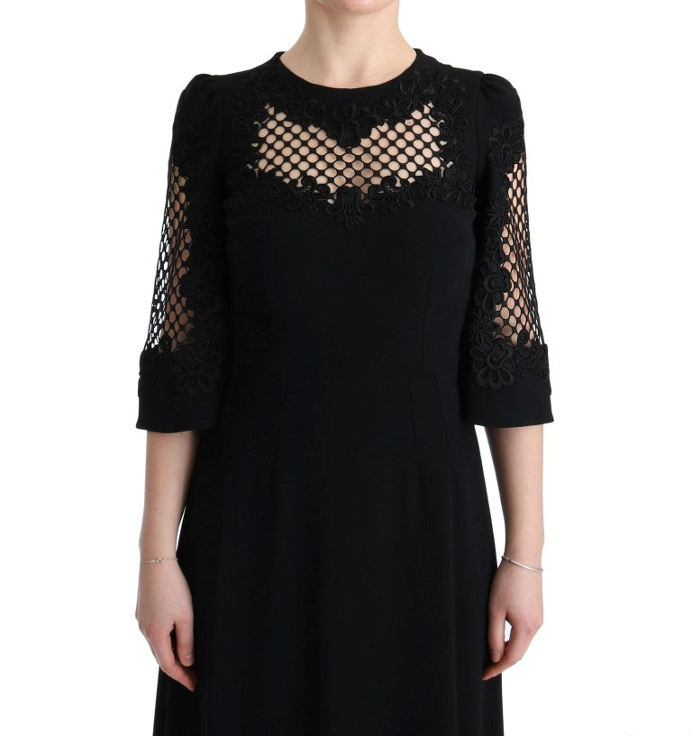 Zwarte stretch shift lange maxi-jurk