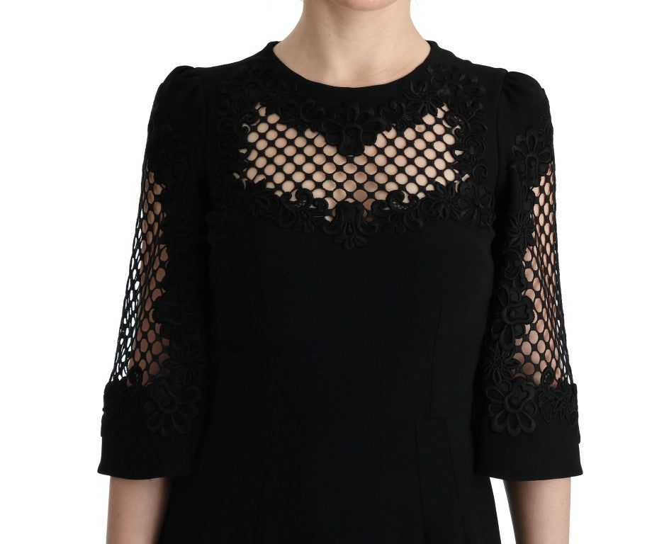Zwarte stretch shift lange maxi-jurk