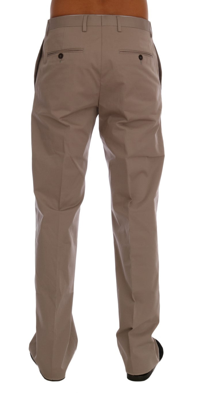 Beige katoenen stretch chinobroek