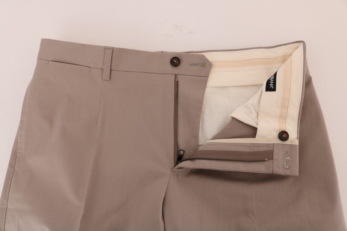 Beige katoenen stretch chinobroek