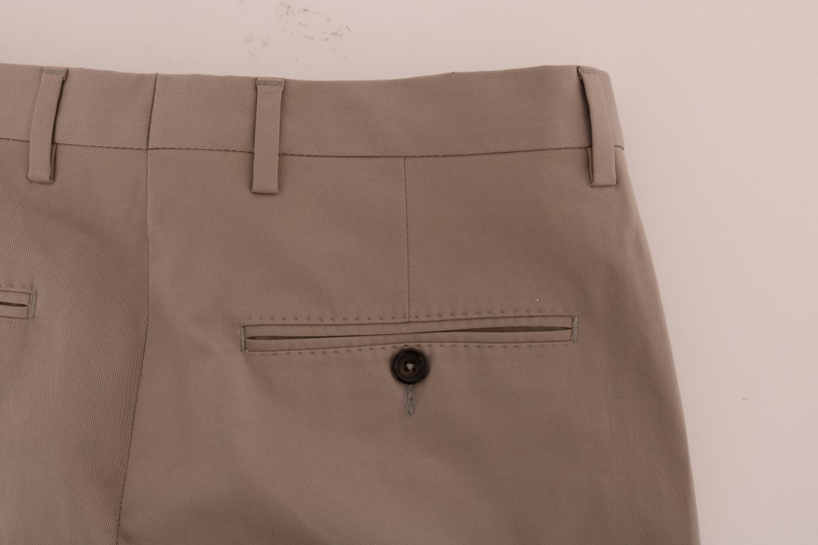 Beige katoenen stretch chinobroek