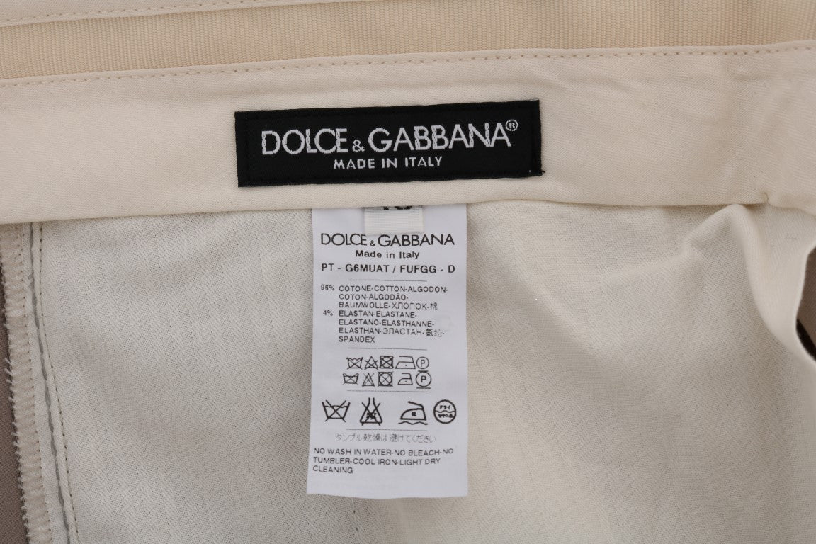 Beige katoenen stretch chinobroek