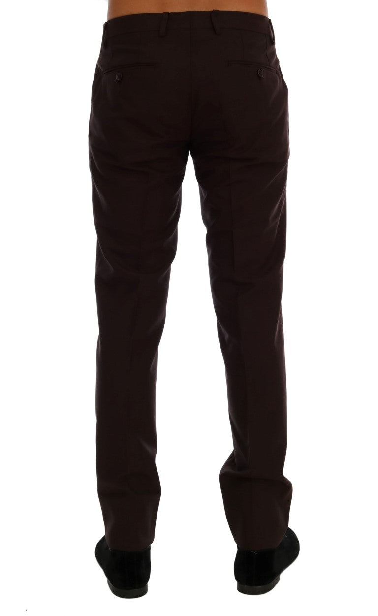 Paarse wollen stretch formele broek