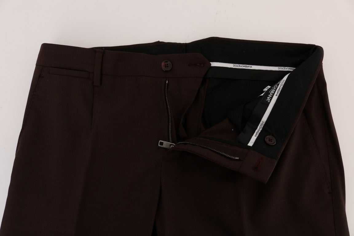 Paarse wollen stretch formele broek