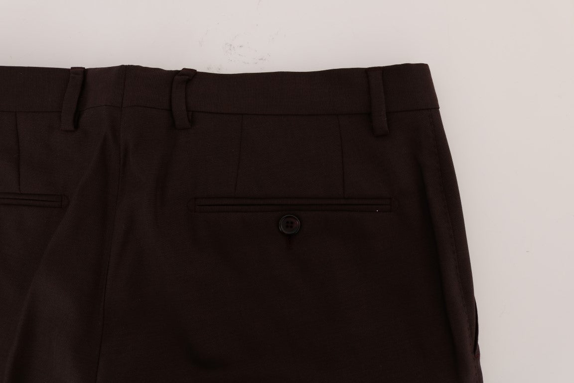 Paarse wollen stretch formele broek