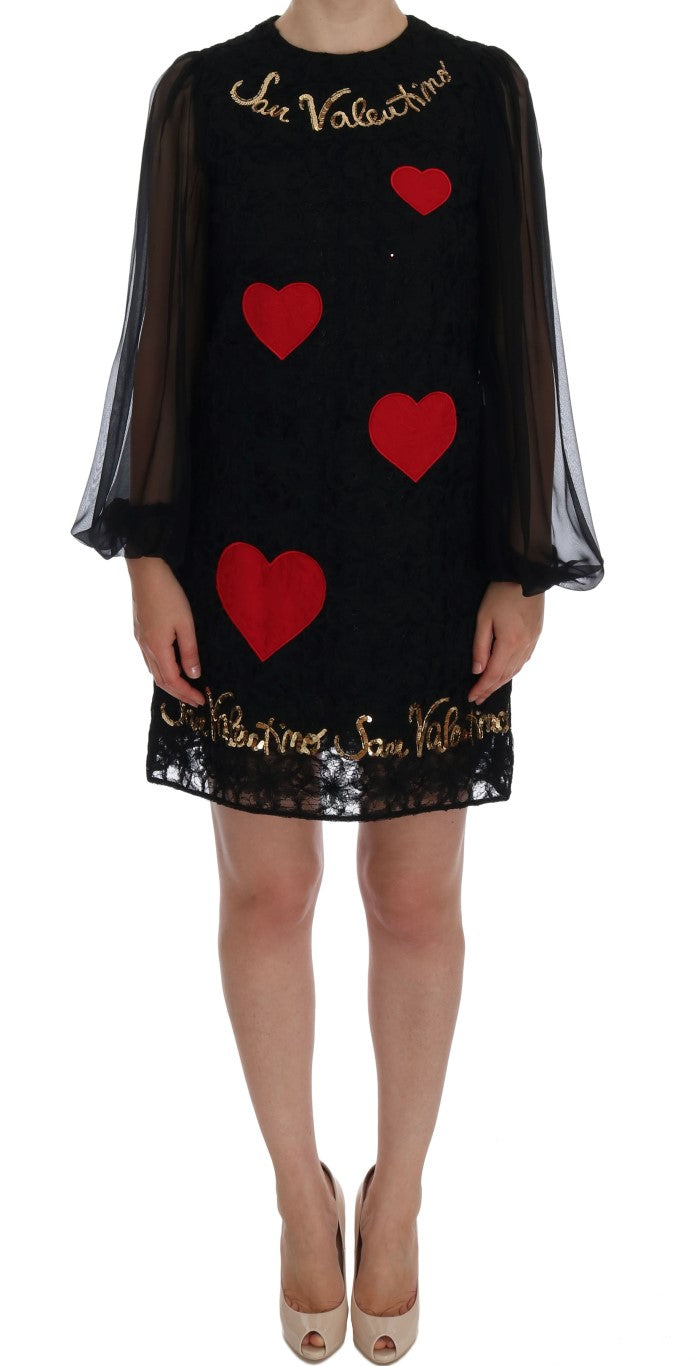 Zwarte San Valentino pailletten shiftjurk