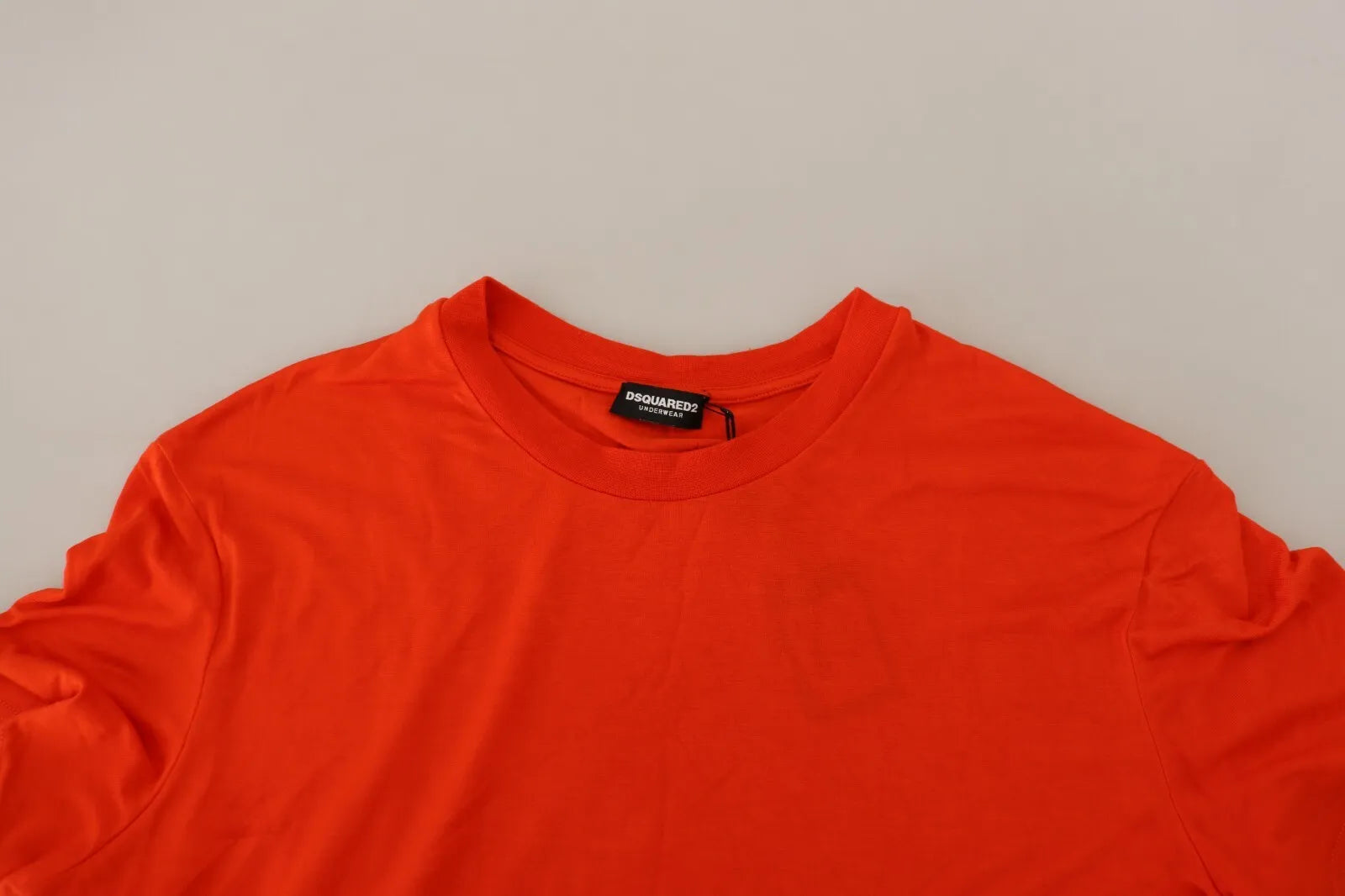 Oranje Modal T-shirt met korte mouwen en ronde hals