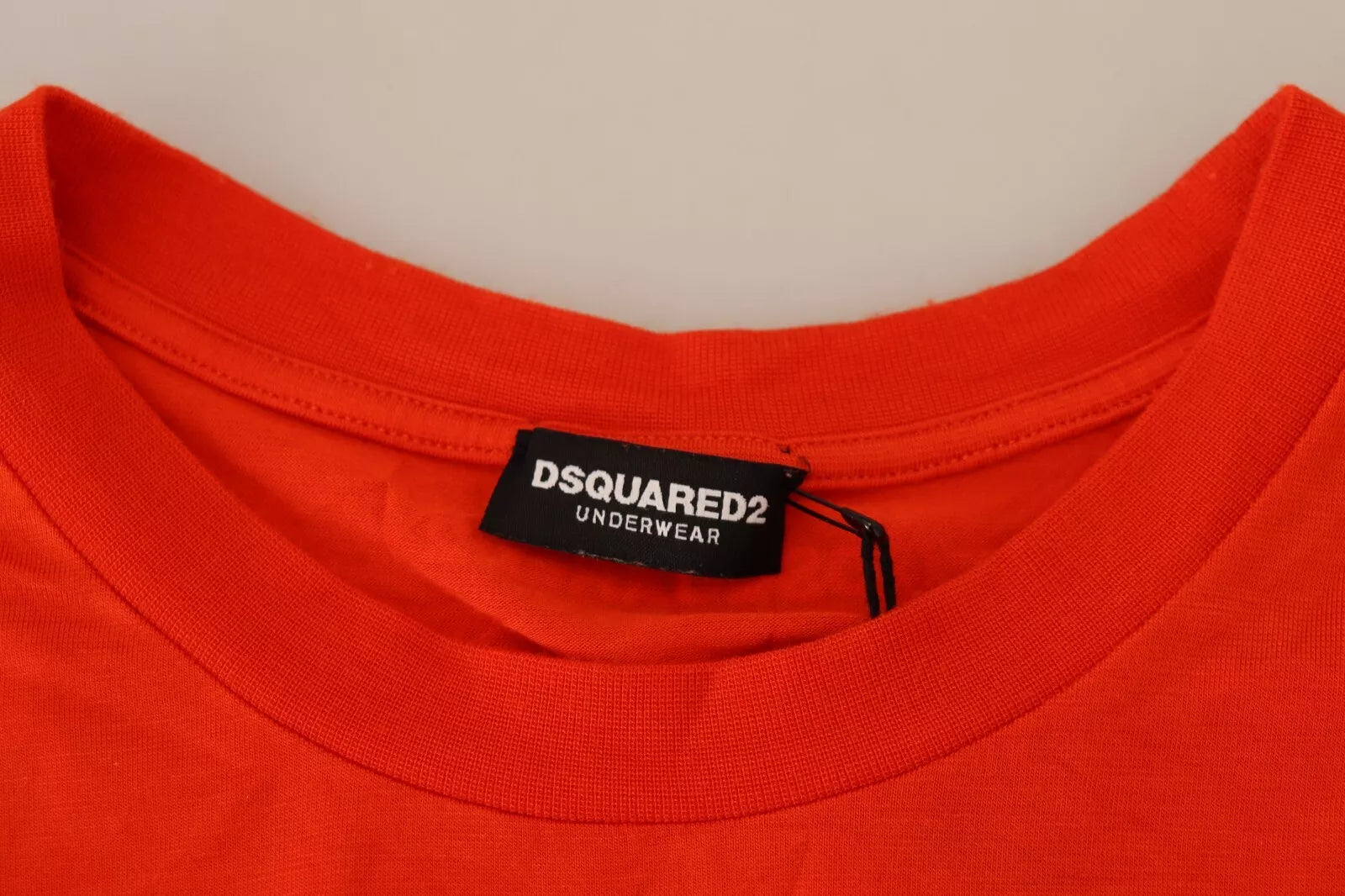 Oranje Modal T-shirt met korte mouwen en ronde hals