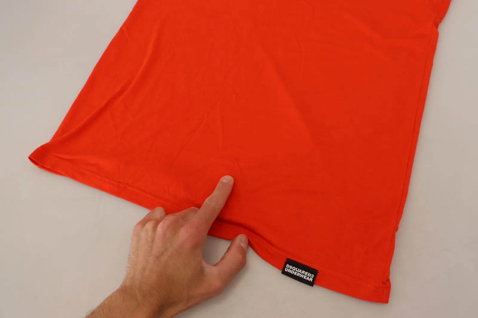 Oranje Modal T-shirt met korte mouwen en ronde hals