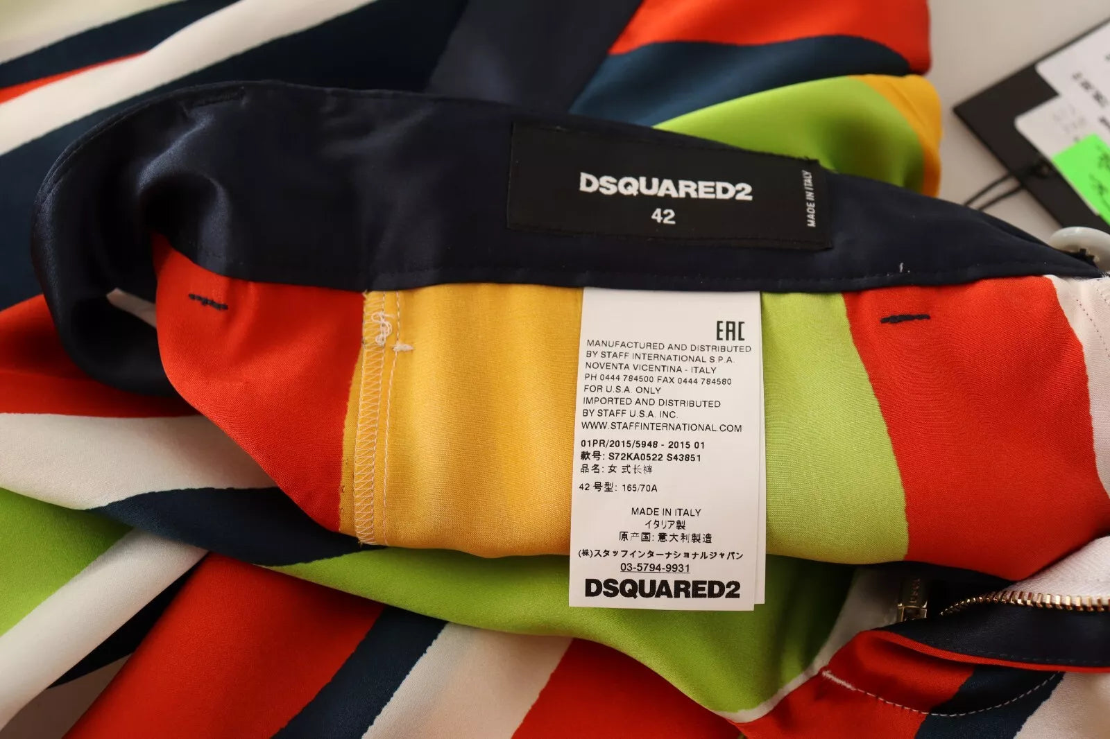 Multicolor gestreepte rechte broek met middelhoge taille