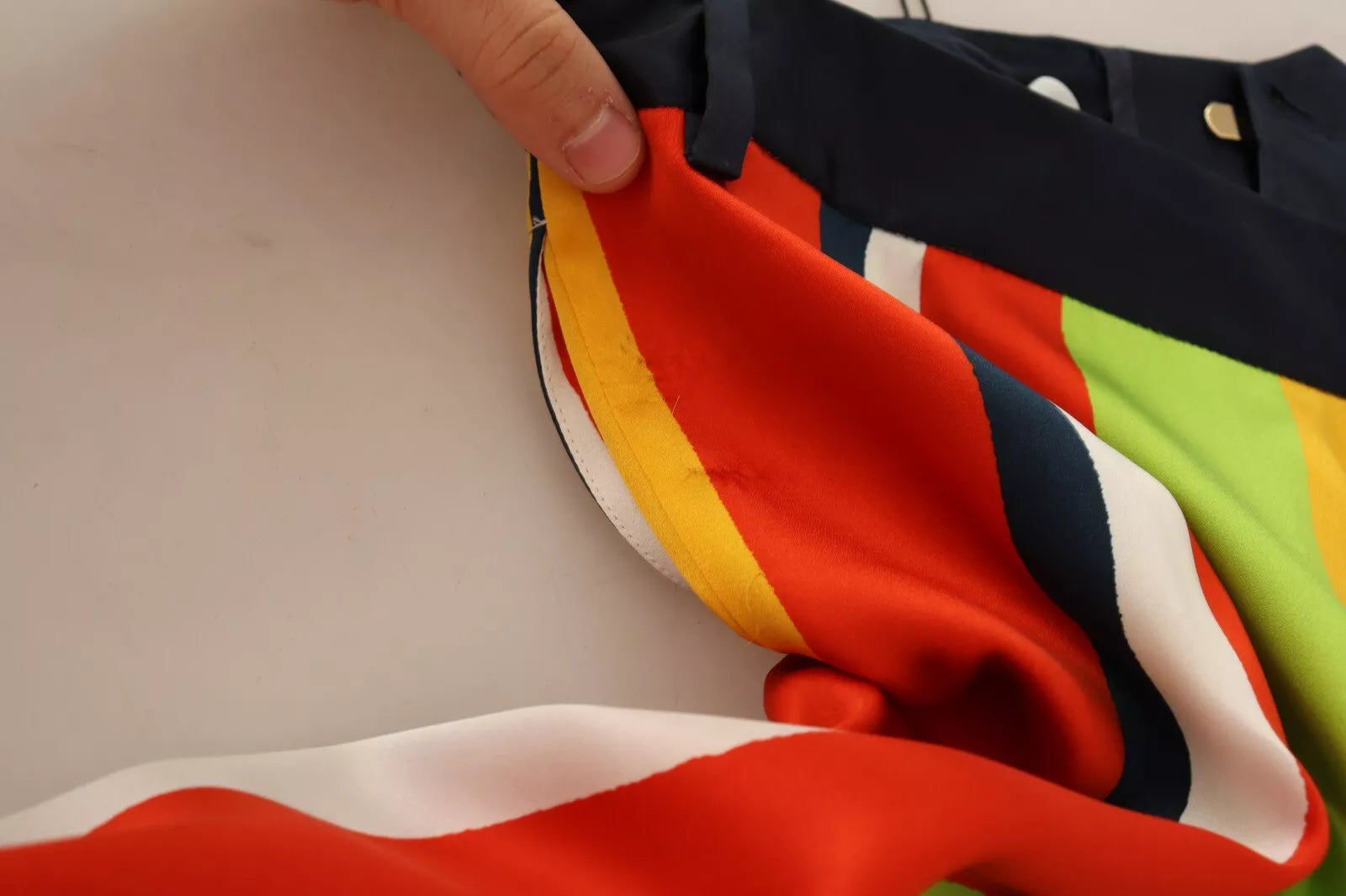 Multicolor gestreepte rechte broek met middelhoge taille