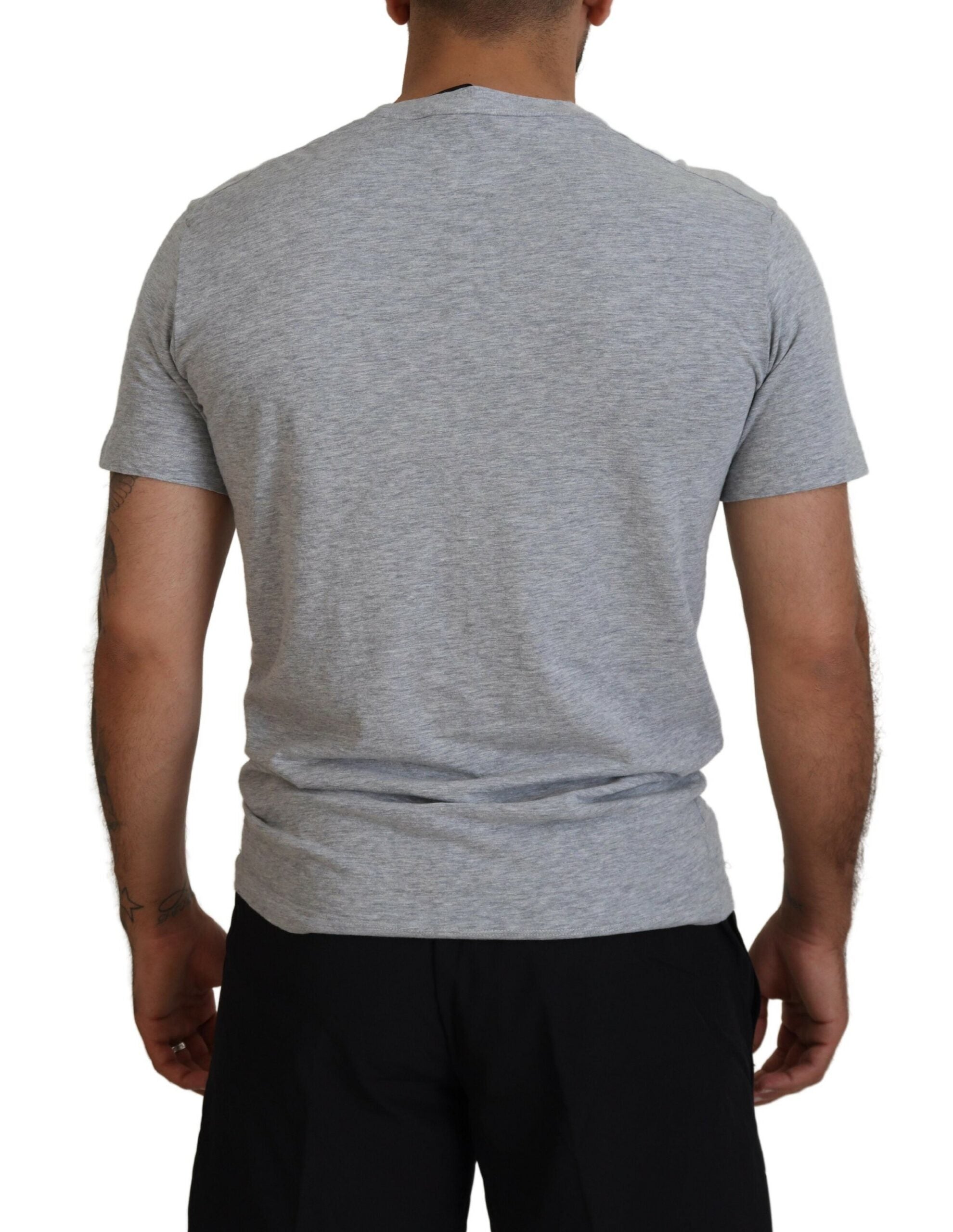 Grijs logo katoenen T-shirt met korte mouwen en ronde hals