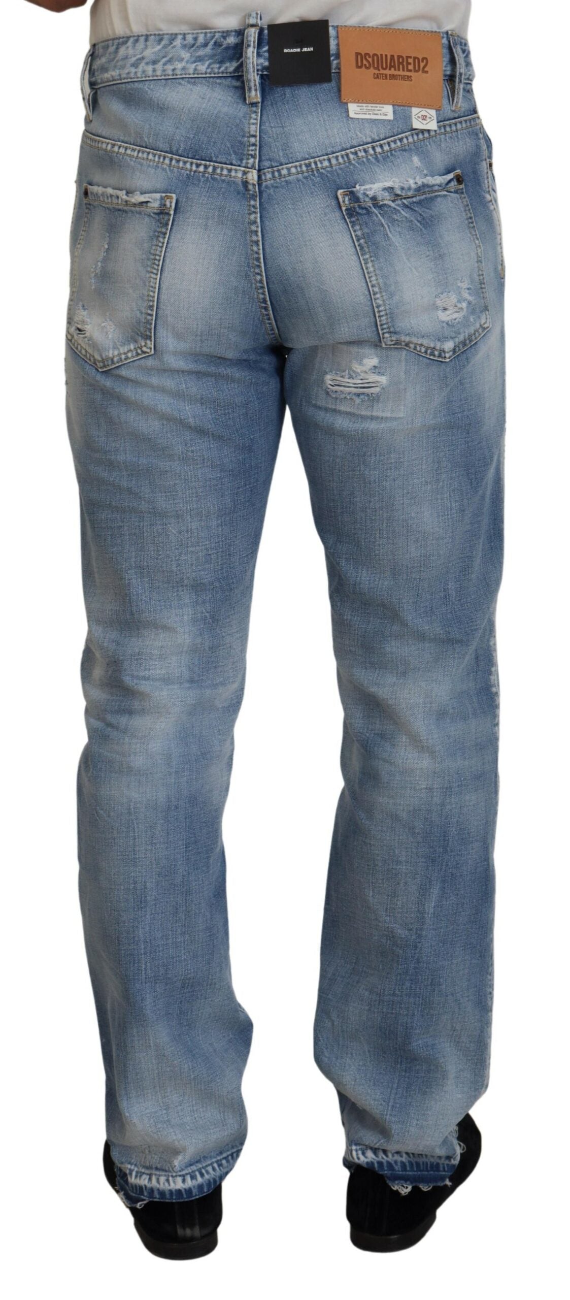 Blauwe gewassen rechte heren casual denim jeans