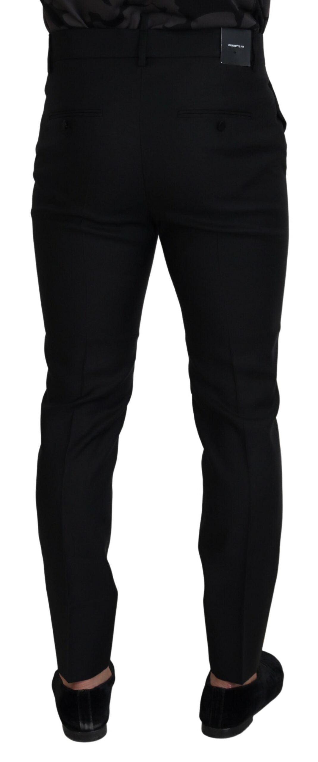 Slim fit herenbroek van maagdelijke wol met rugpand