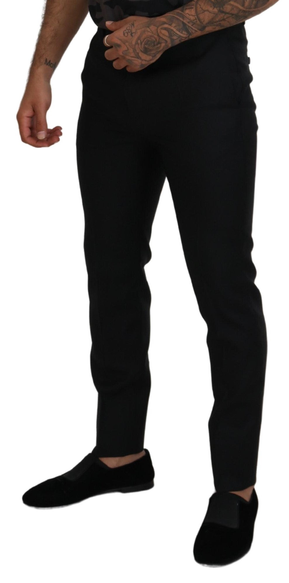 Slim fit herenbroek van maagdelijke wol met rugpand